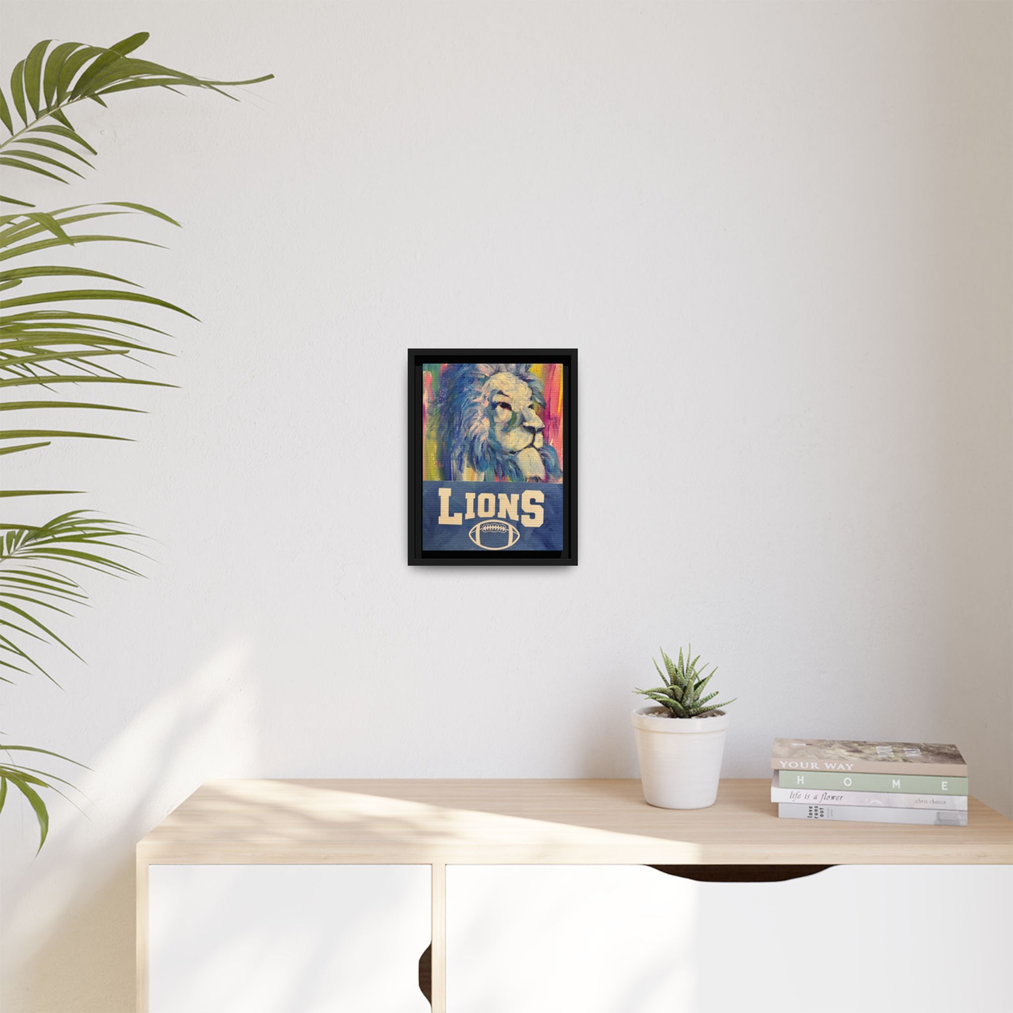 Lion, Matte Canvas, Framed (Multi-color)