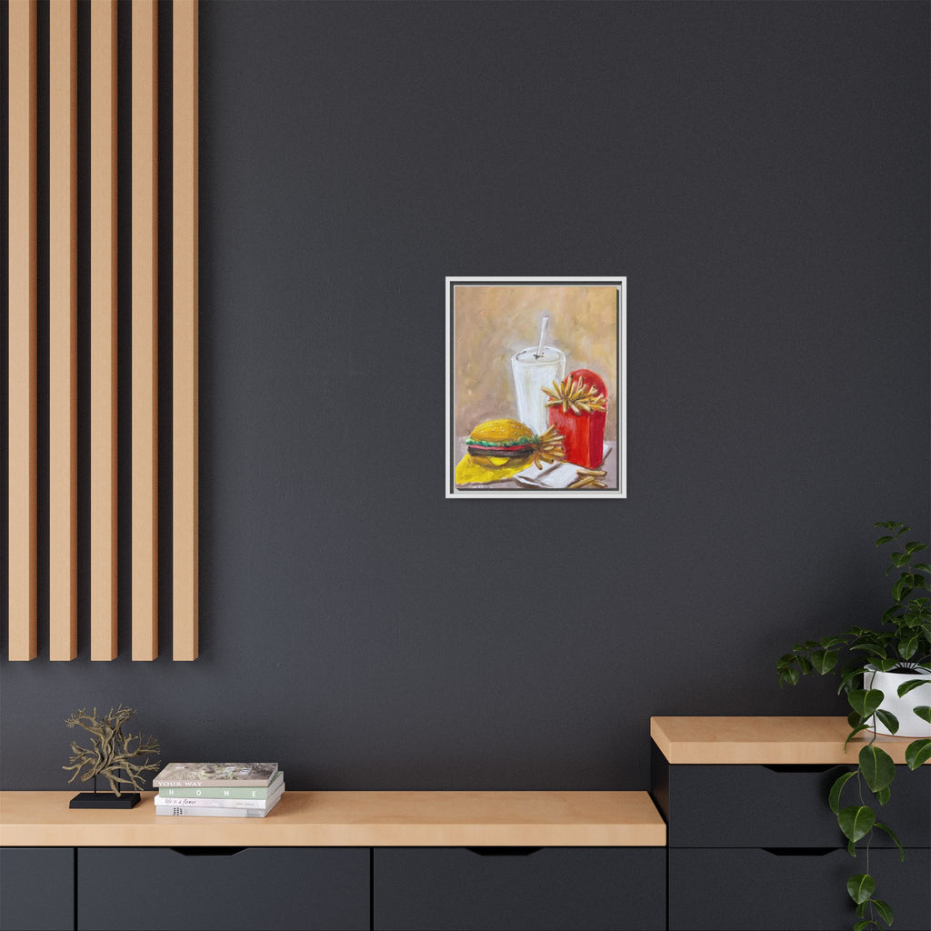 Fast Food Still Life Matte Canvas Framed Wall Art