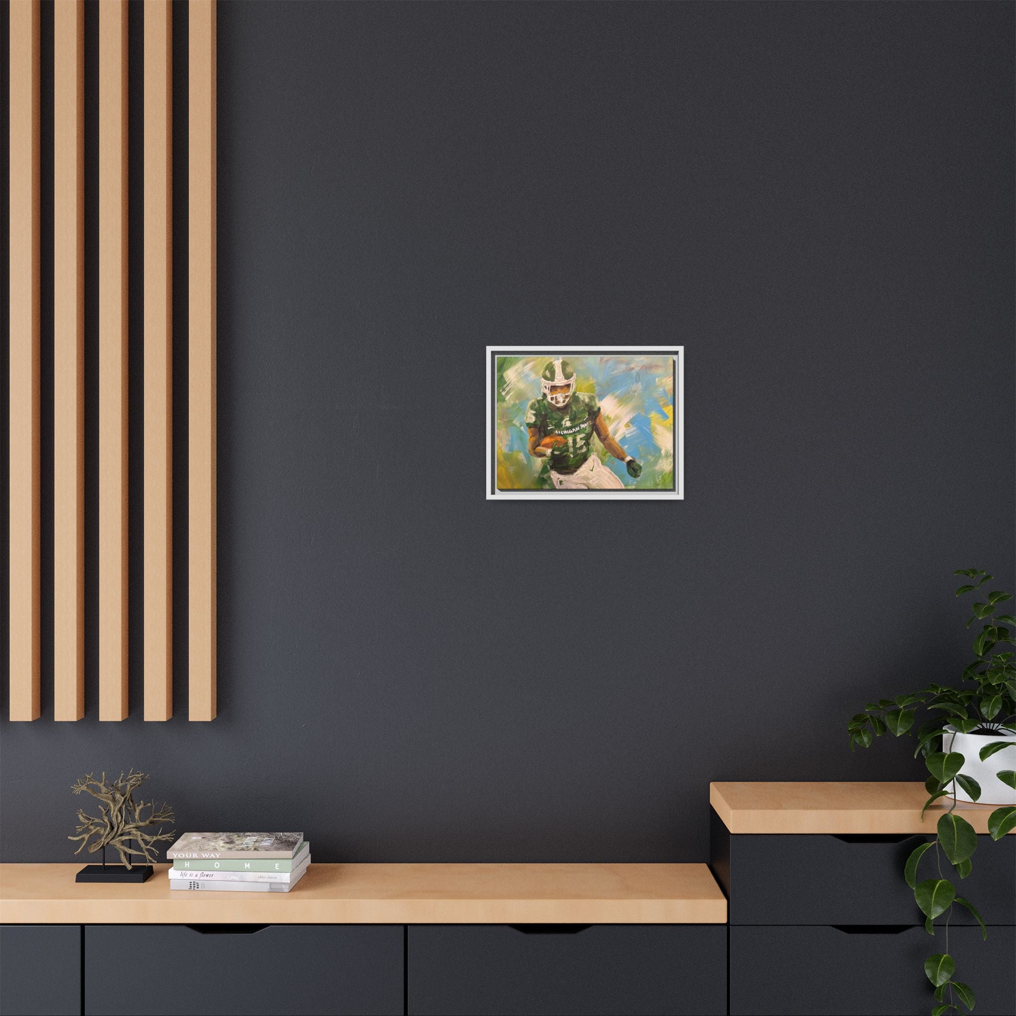 Abstract Football Matte Canvas, Framed (Multi-color)