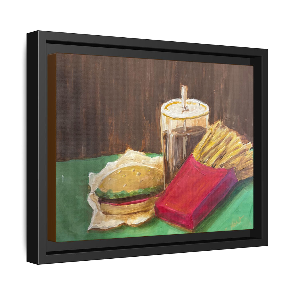 Burger and Fries Matte Canvas, Framed (Multi-color)