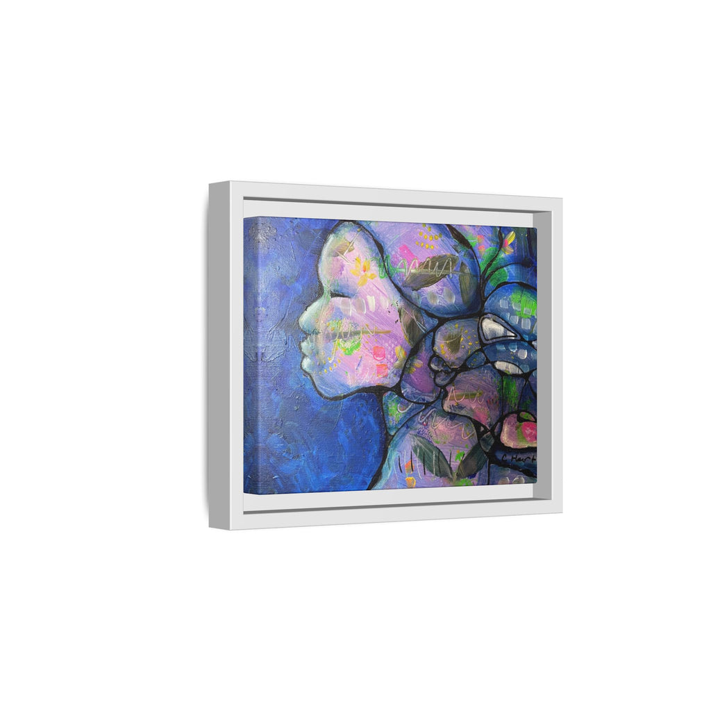 Abstract Woman Framed Matte Canvas Art — Colorful Abstract Profile Portrait