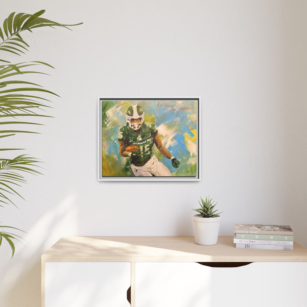 Abstract Football Matte Canvas, Framed (Multi-color)
