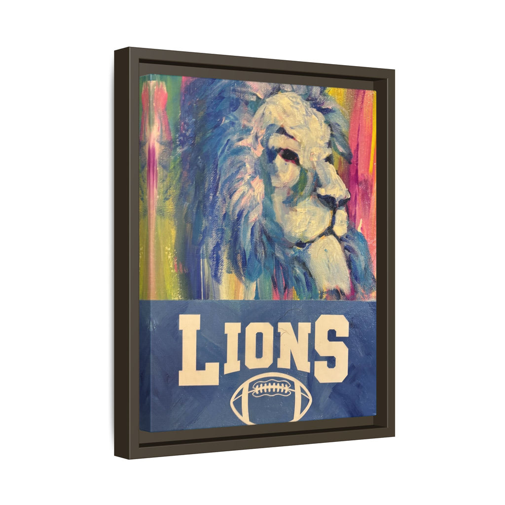 Lion, Matte Canvas, Framed (Multi-color)