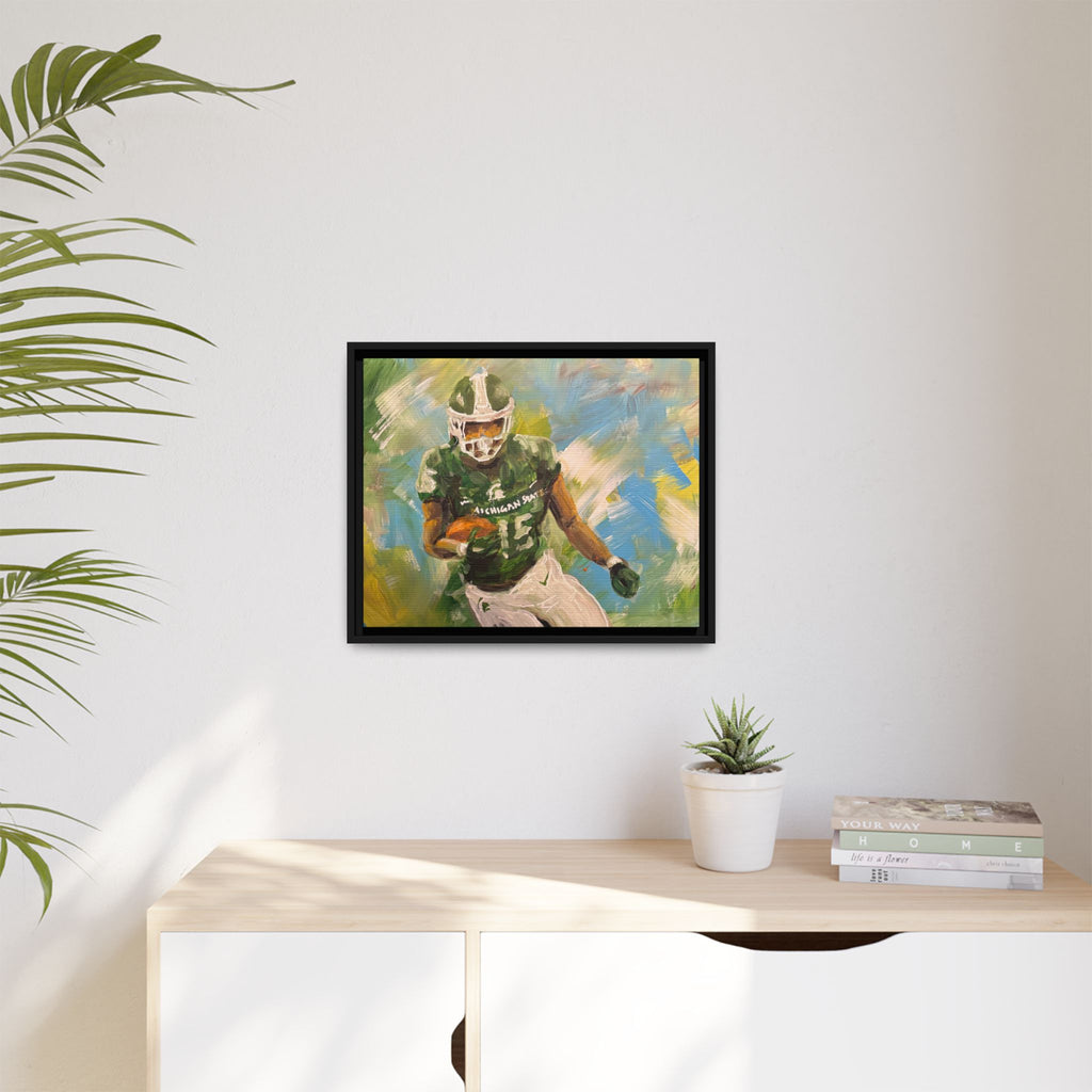 Abstract Football Matte Canvas, Framed (Multi-color)