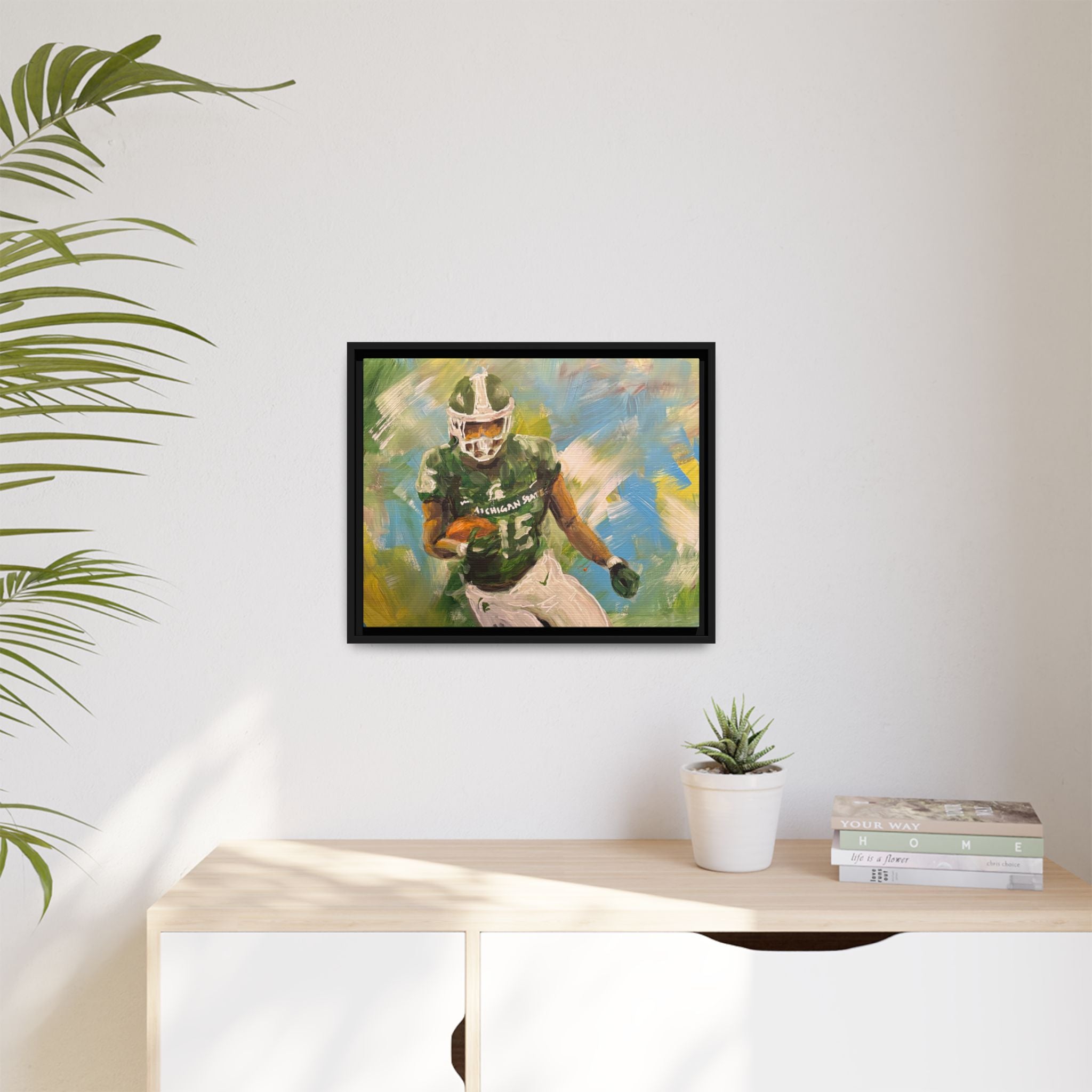 Abstract Football Matte Canvas, Framed (Multi-color)