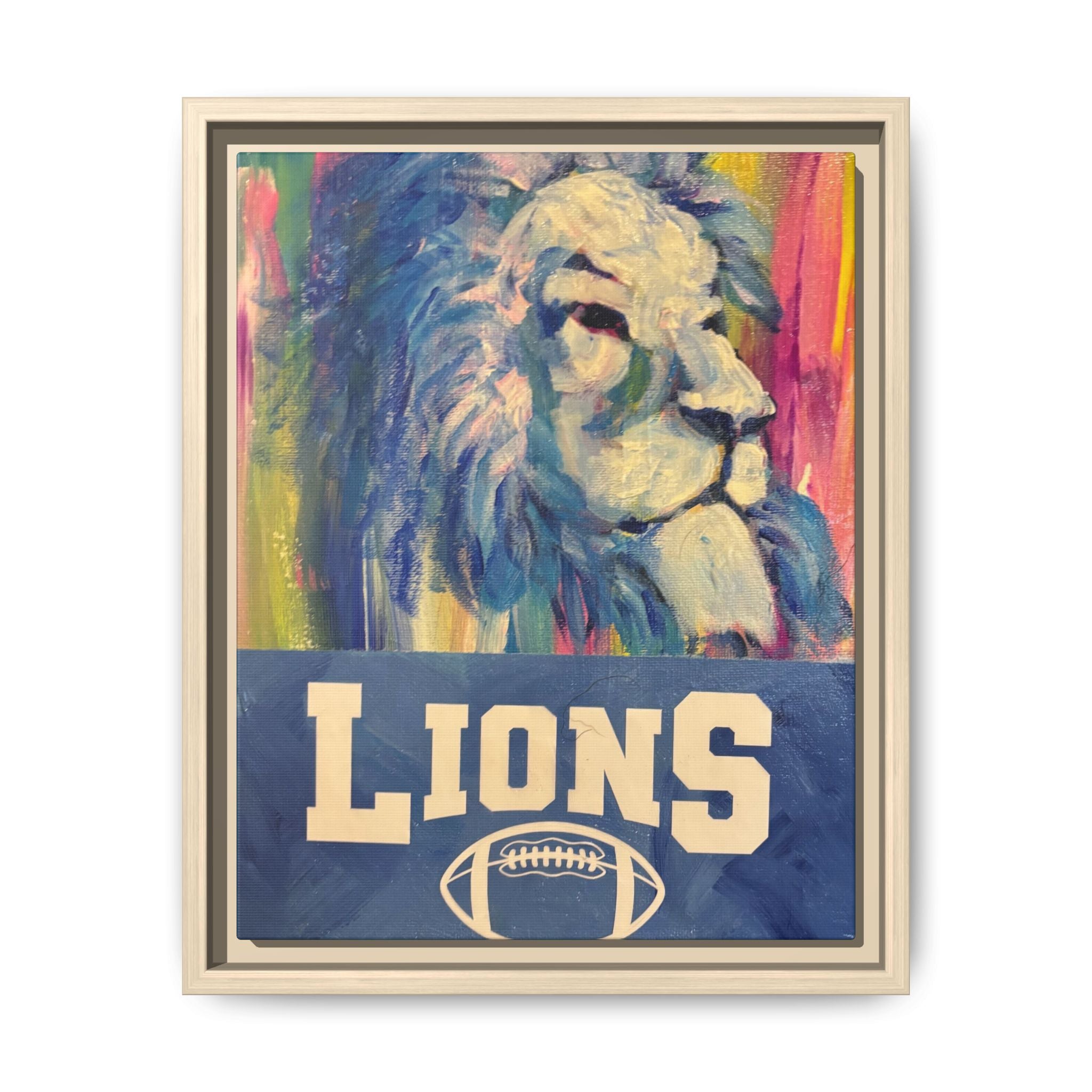 Lion, Matte Canvas, Framed (Multi-color)