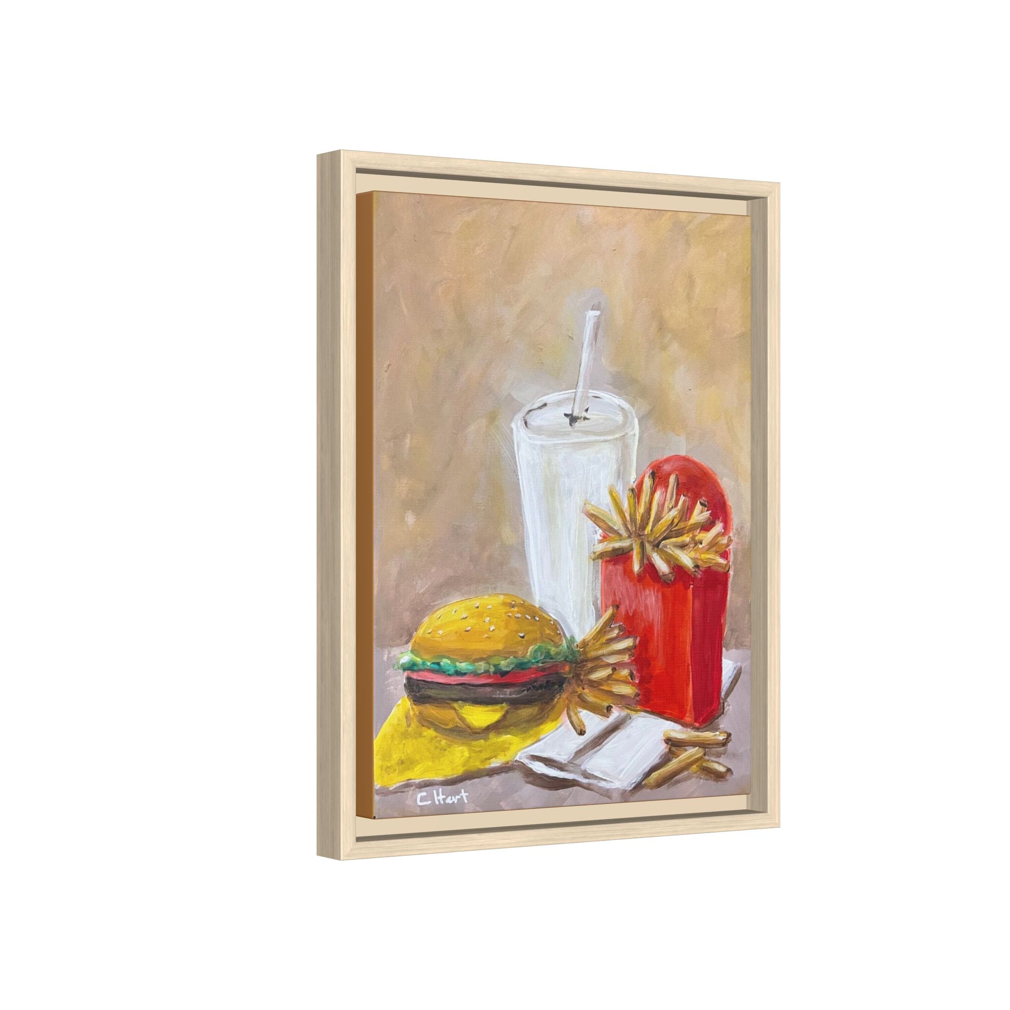 Fast Food Still Life Matte Canvas Framed Wall Art