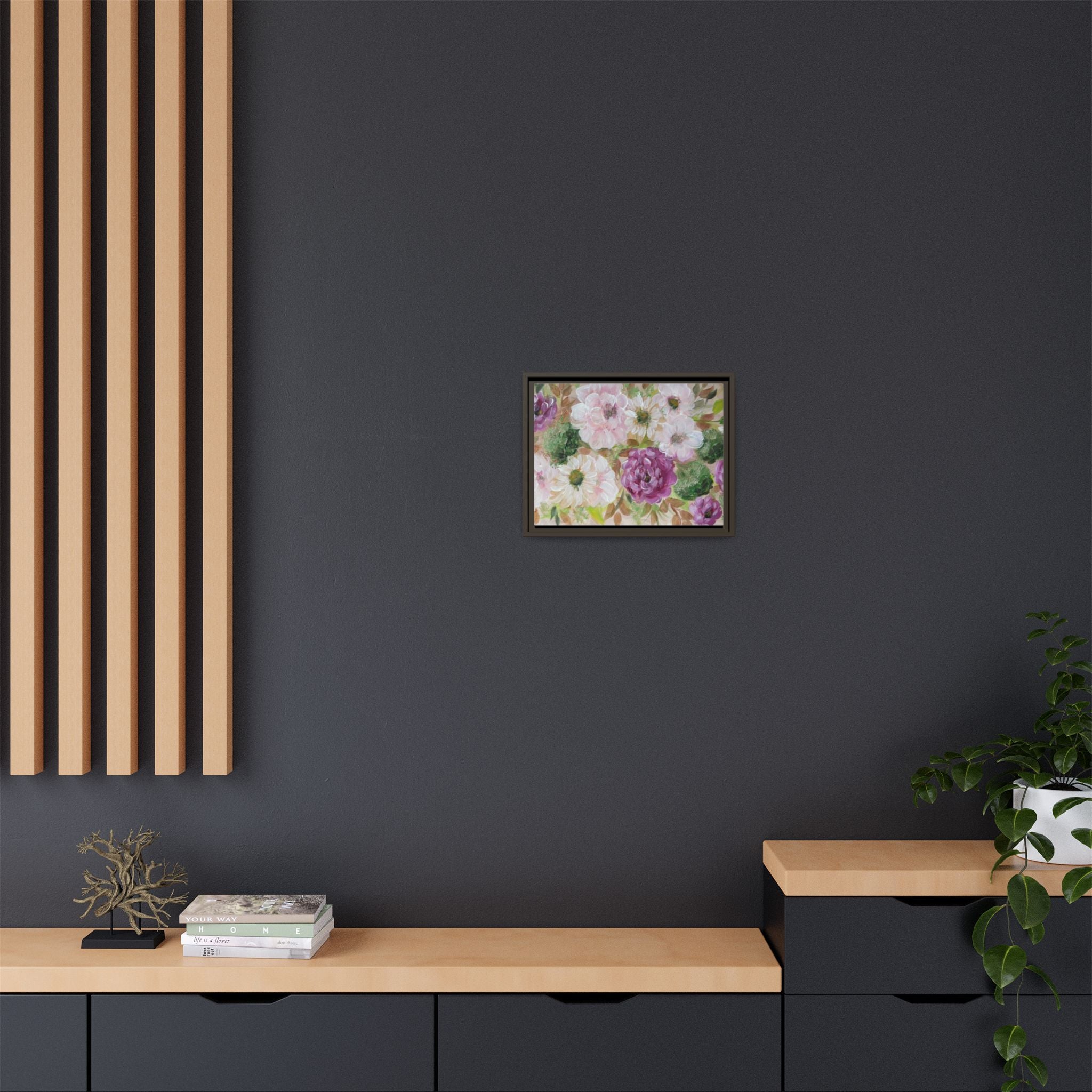 Floral Canvas Print — Pink & Mauve Watercolor Peonies