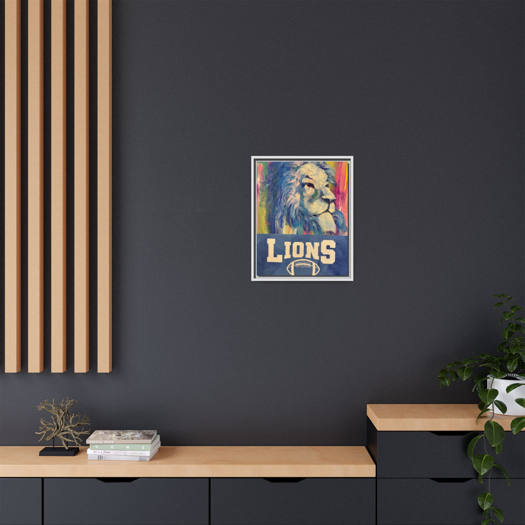 Lion, Matte Canvas, Framed (Multi-color)