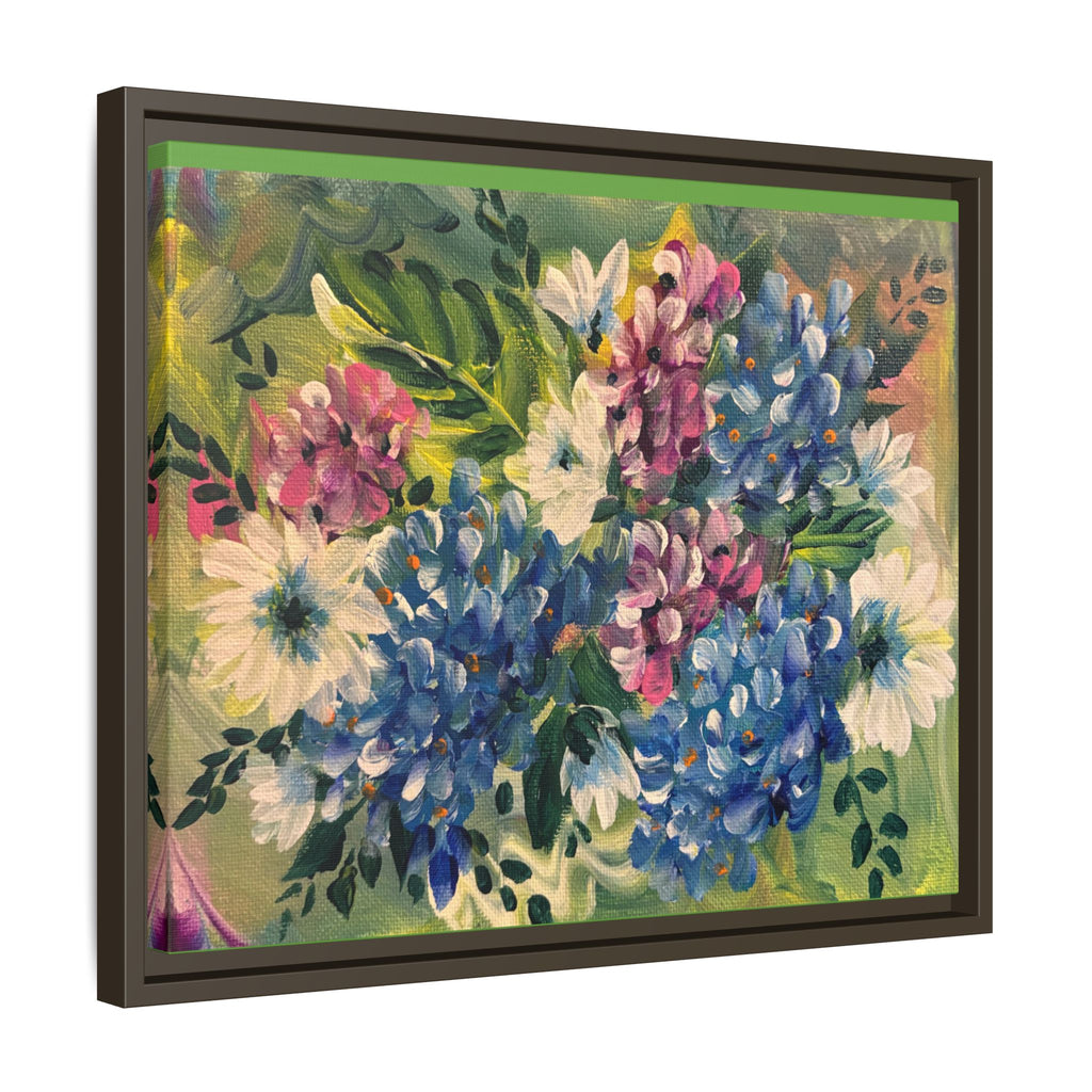Floral Abstract Matte Canvas, Framed (Multi-color)