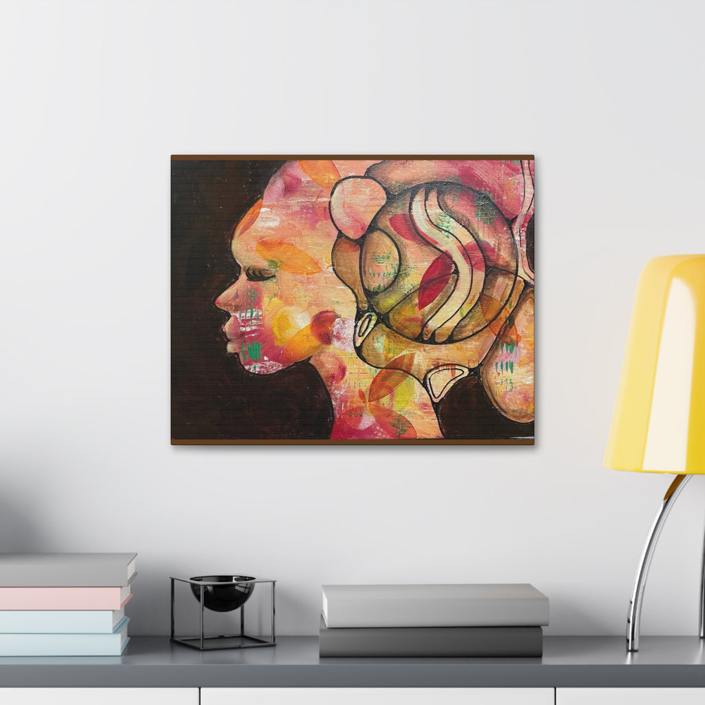 Abstract Woman Profile Canvas Print — Colorful Contemporary Wall Art