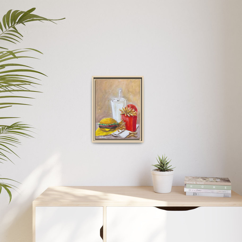 Fast Food Still Life Matte Canvas Framed Wall Art