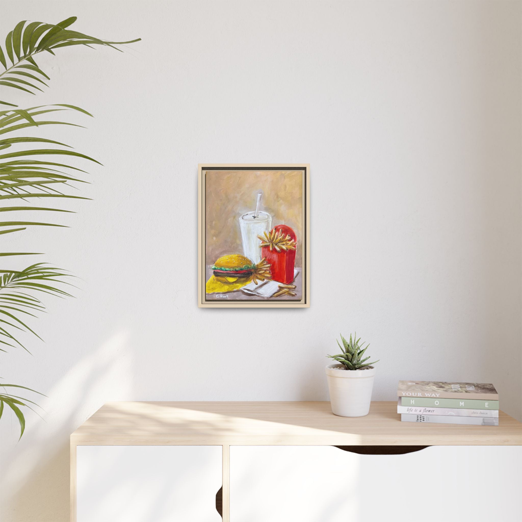 Fast Food Still Life Matte Canvas Framed Wall Art