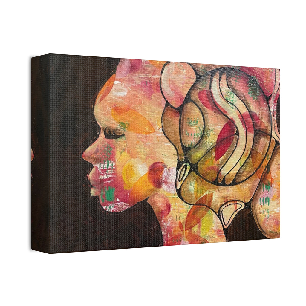 Abstract Woman Profile Canvas Print — Colorful Contemporary Wall Art