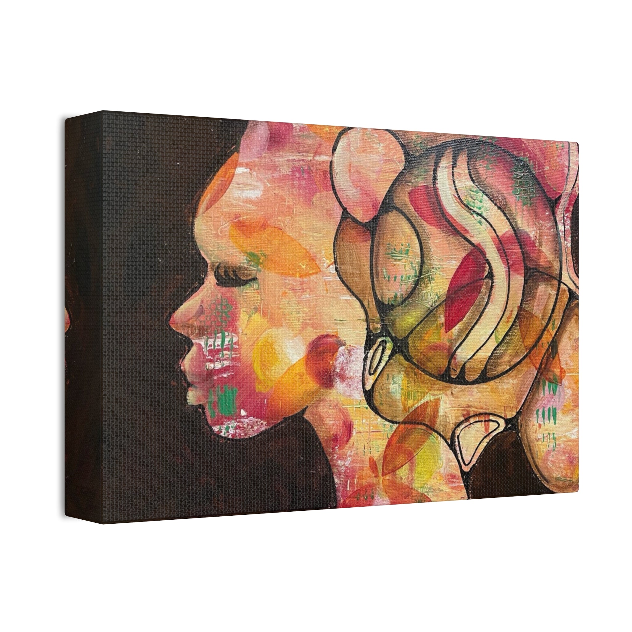 Abstract Woman Profile Canvas Print — Colorful Contemporary Wall Art