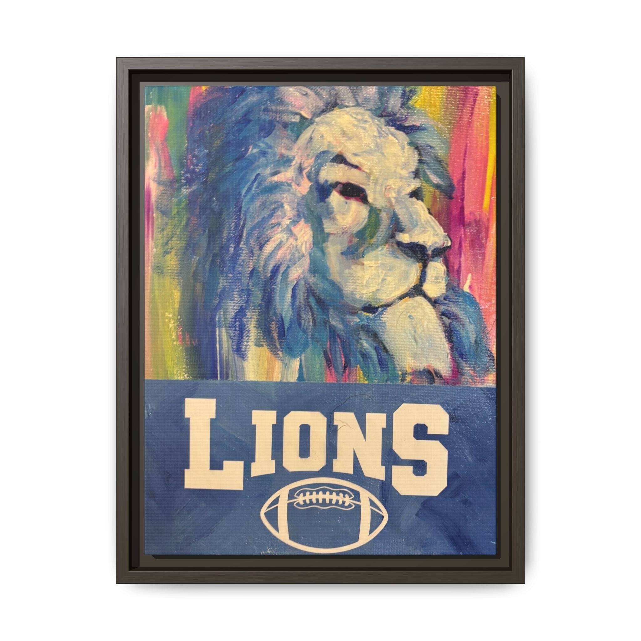 Lion, Matte Canvas, Framed (Multi-color)