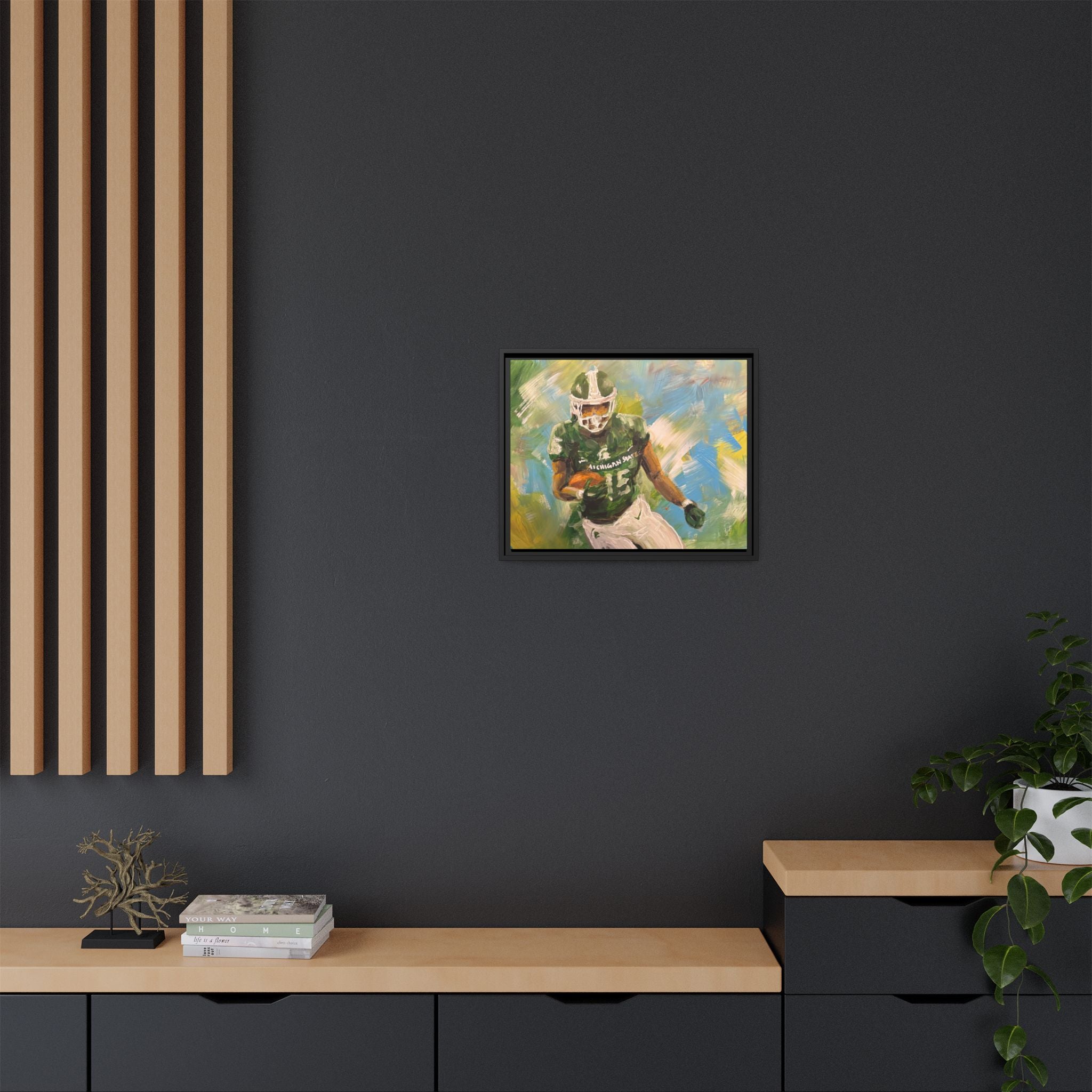 Abstract Football Matte Canvas, Framed (Multi-color)