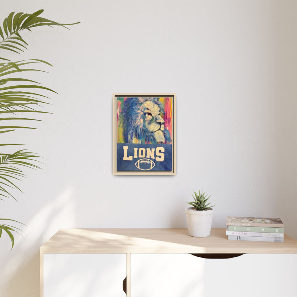 Lion, Matte Canvas, Framed (Multi-color)