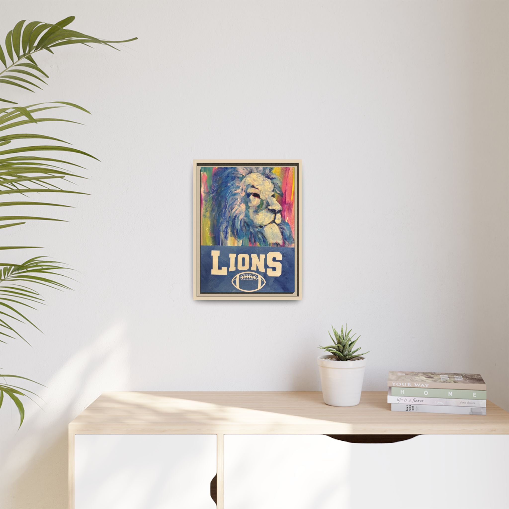 Lion, Matte Canvas, Framed (Multi-color)