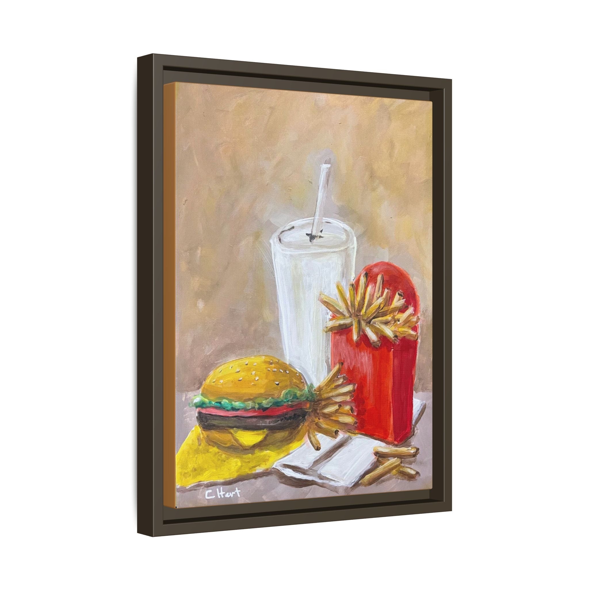 Fast Food Still Life Matte Canvas Framed Wall Art
