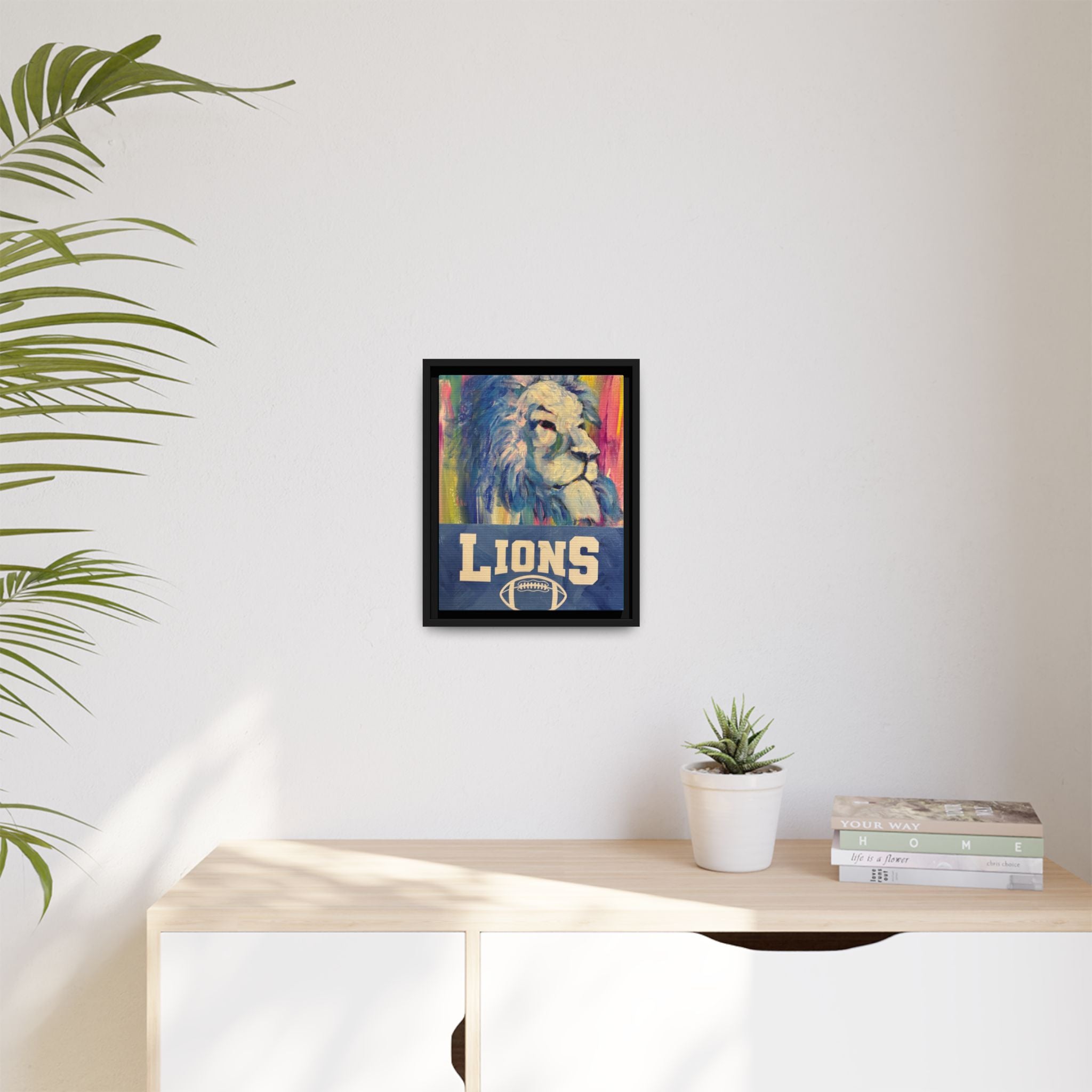 Lion, Matte Canvas, Framed (Multi-color)