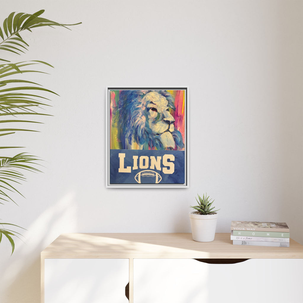 Lion, Matte Canvas, Framed (Multi-color)