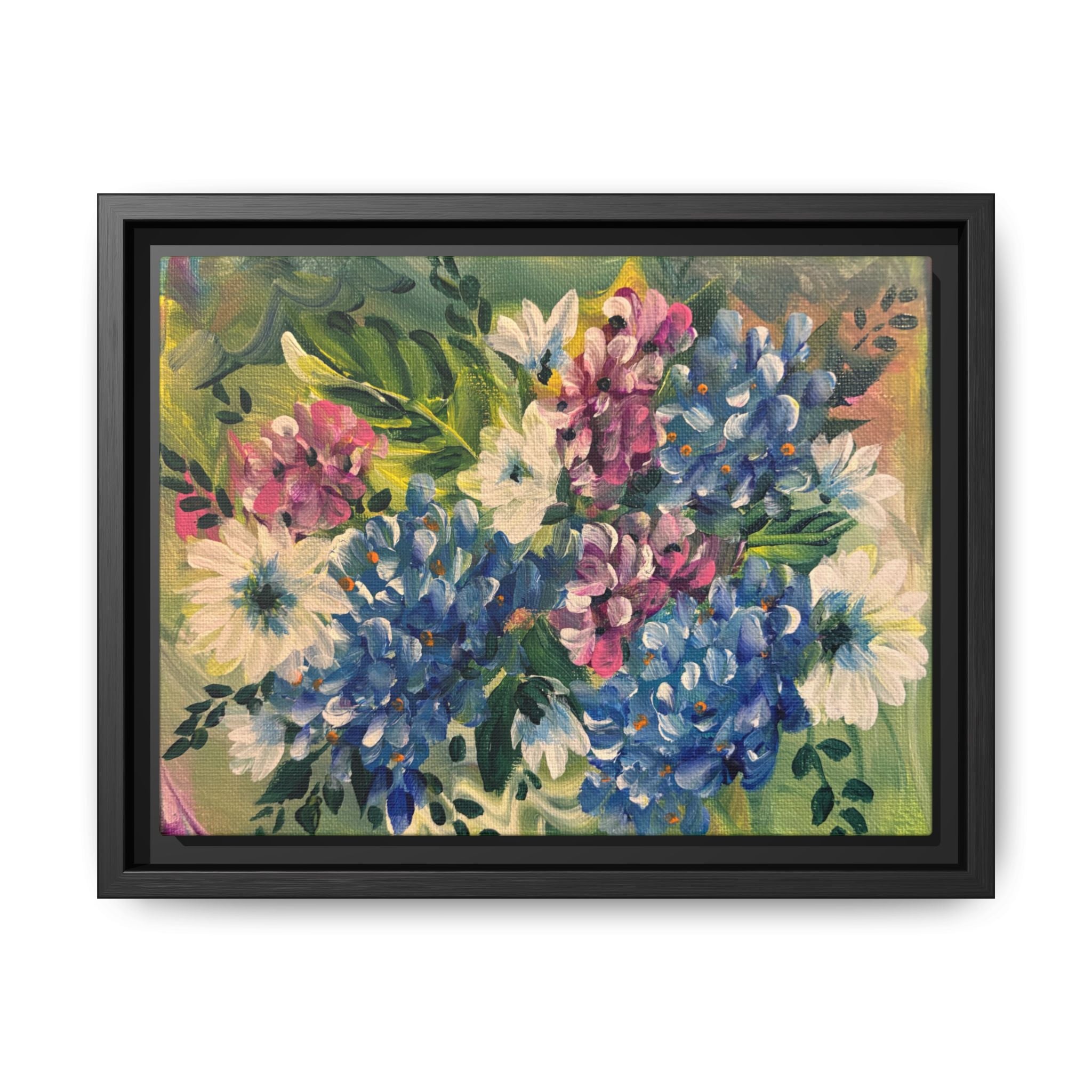 Floral Abstract Matte Canvas, Framed (Multi-color)