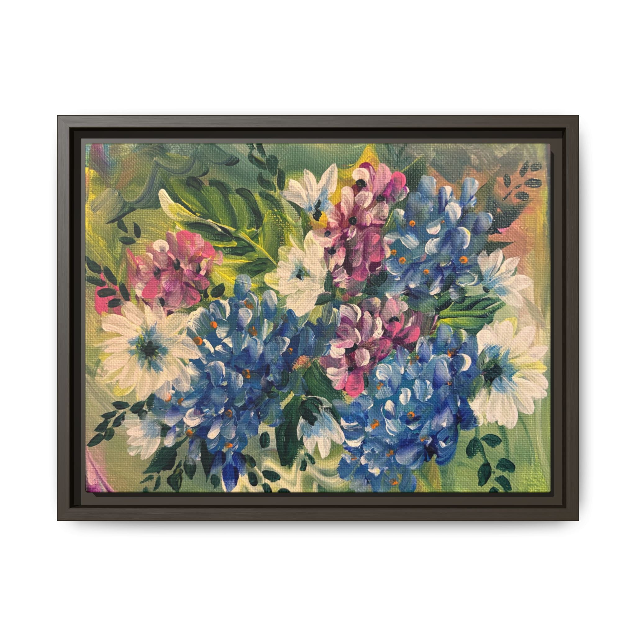 Floral Abstract Matte Canvas, Framed (Multi-color)