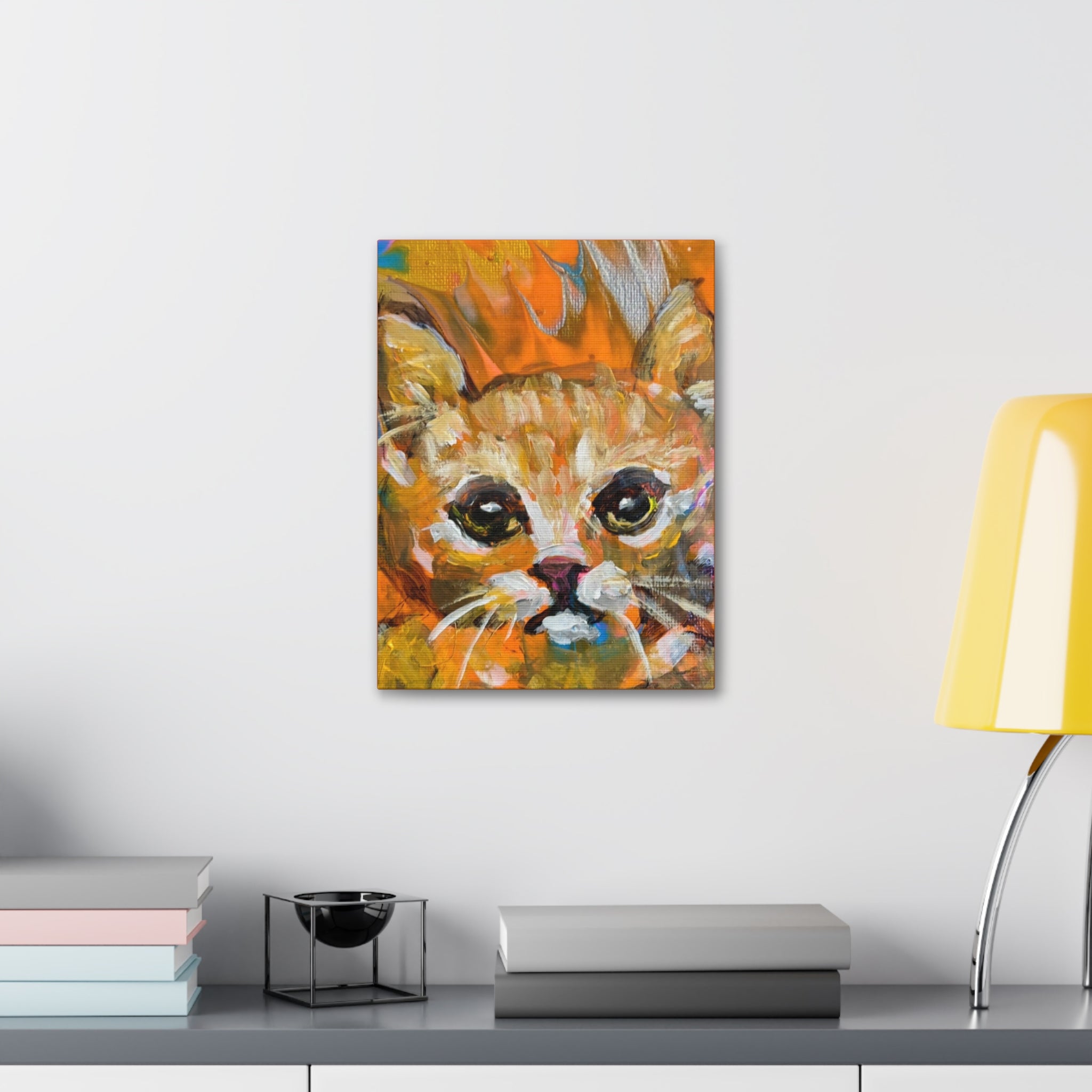 Friendly Cat, Printed Canvas Stretched, 1.5''