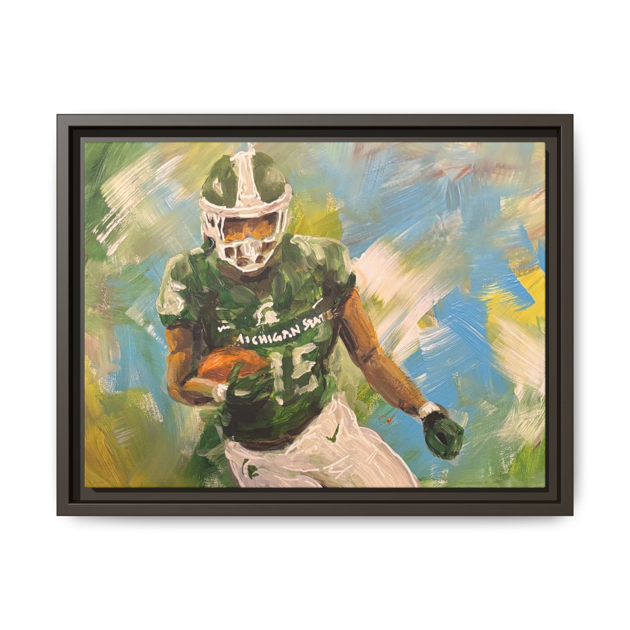 Abstract Football Matte Canvas, Framed (Multi-color)