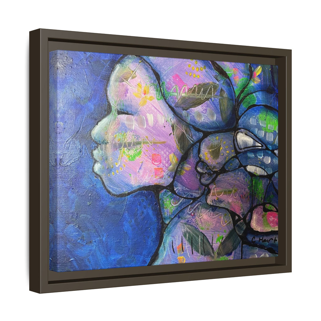 Abstract Woman Framed Matte Canvas Art — Colorful Abstract Profile Portrait