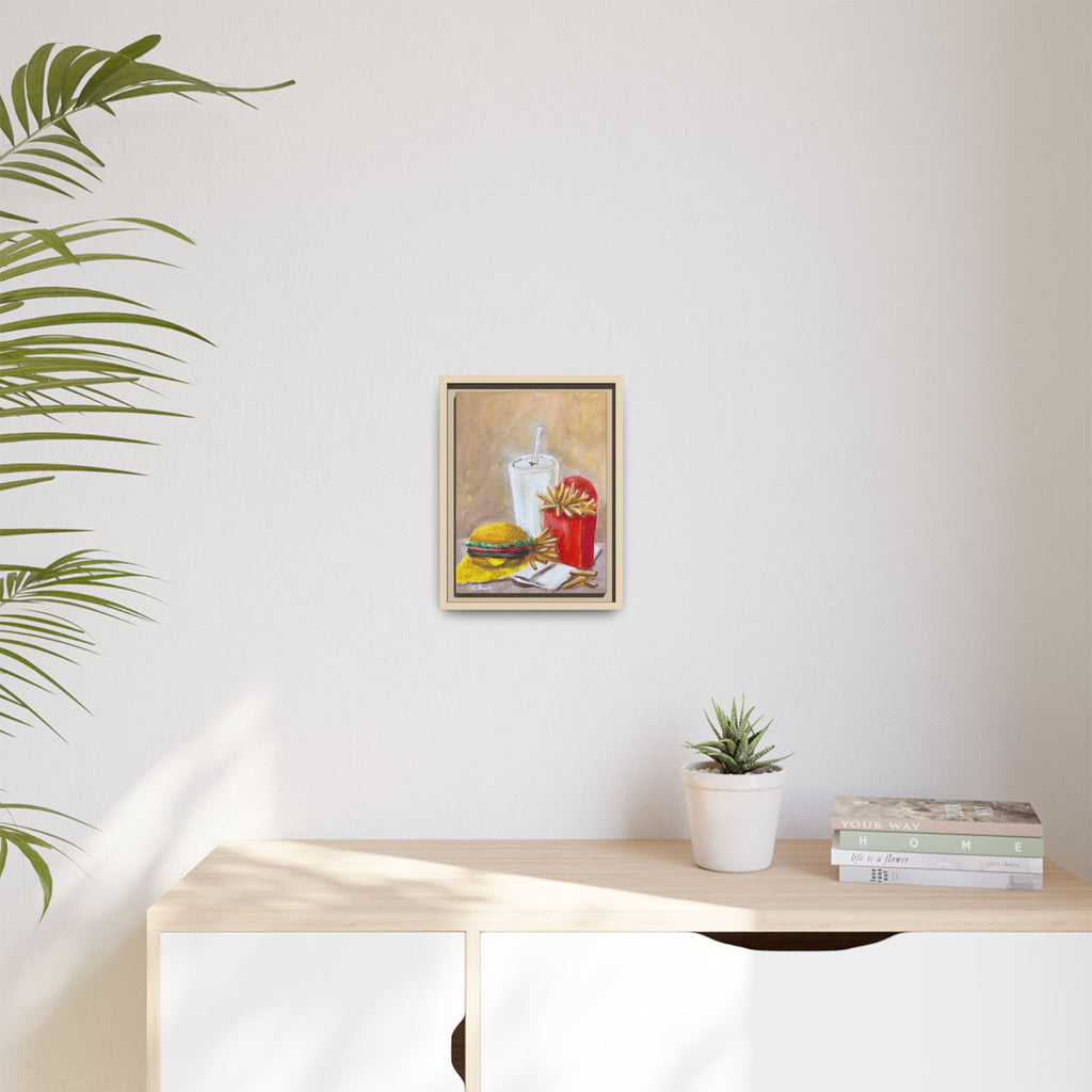 Fast Food Still Life Matte Canvas Framed Wall Art