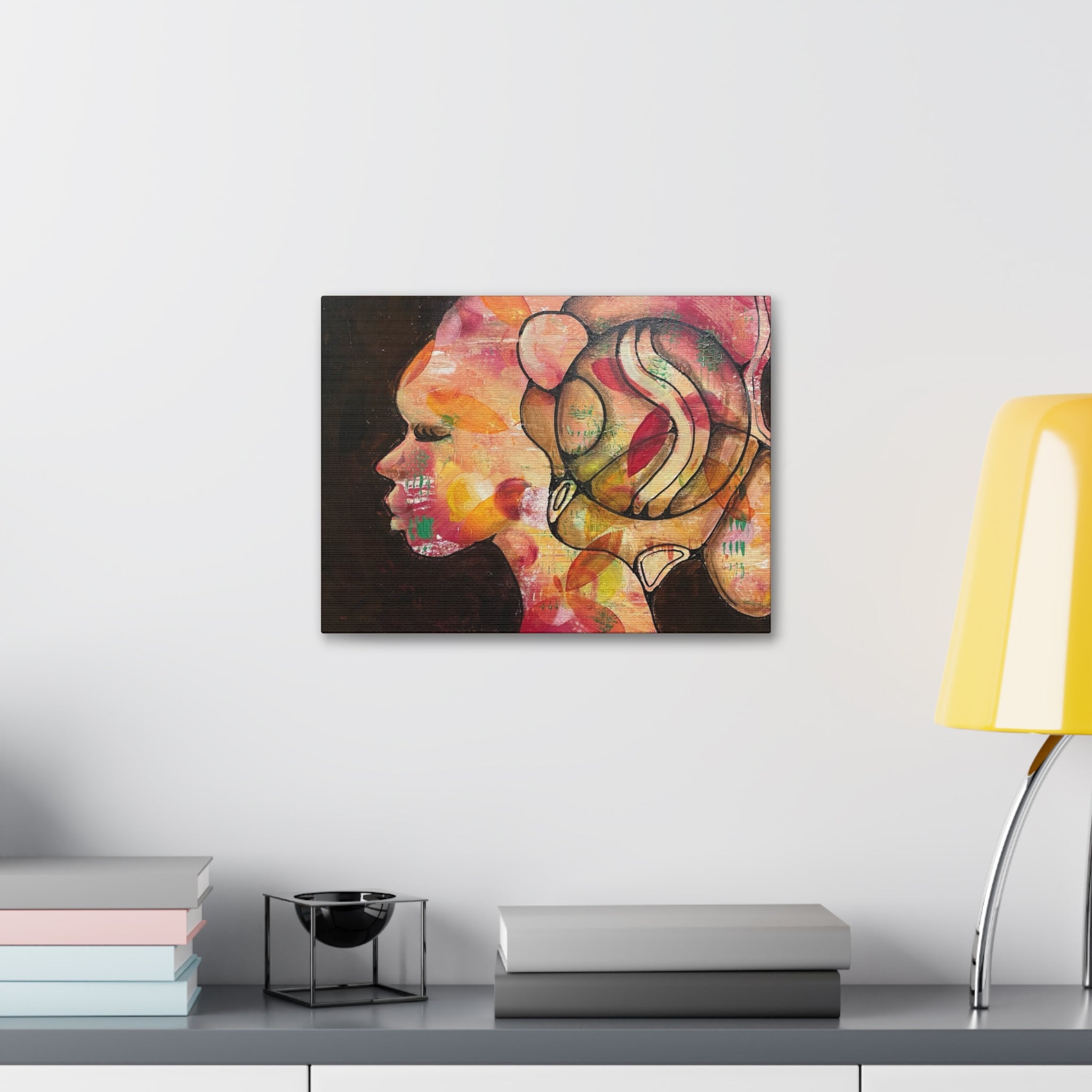 Abstract Woman Profile Canvas Print — Colorful Contemporary Wall Art