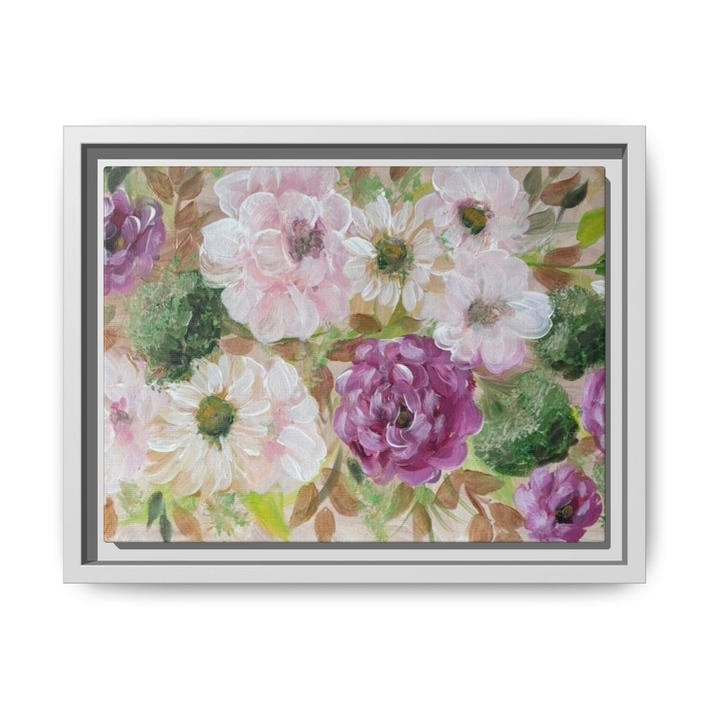 Floral Canvas Print — Pink & Mauve Watercolor Peonies
