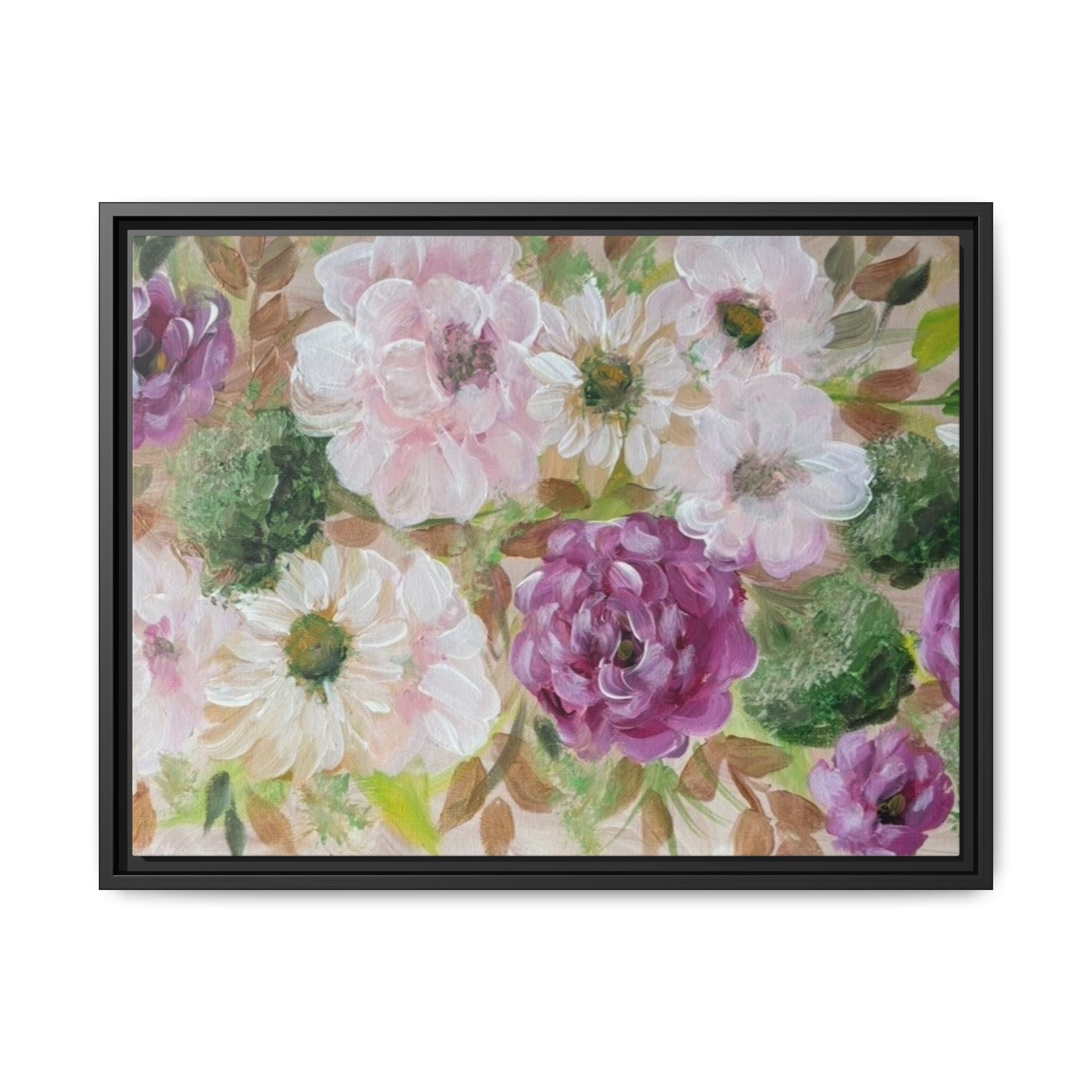 Floral Canvas Print — Pink & Mauve Watercolor Peonies