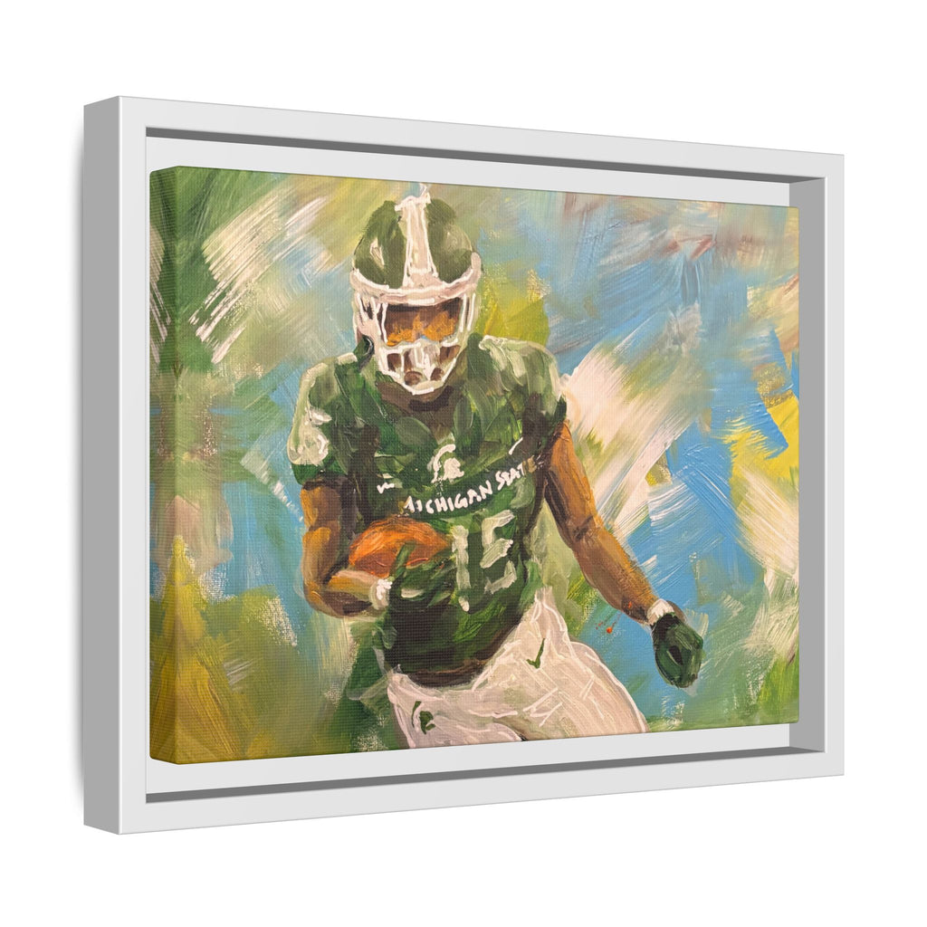 Abstract Football Matte Canvas, Framed (Multi-color)