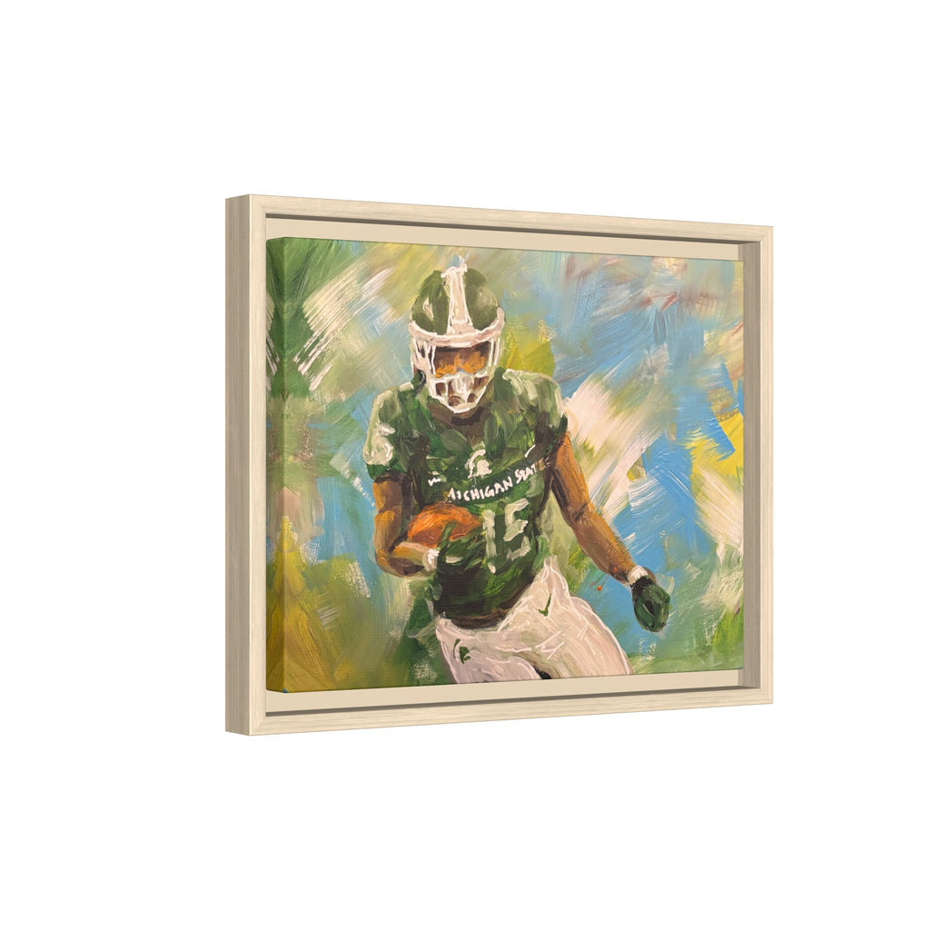 Abstract Football Matte Canvas, Framed (Multi-color)