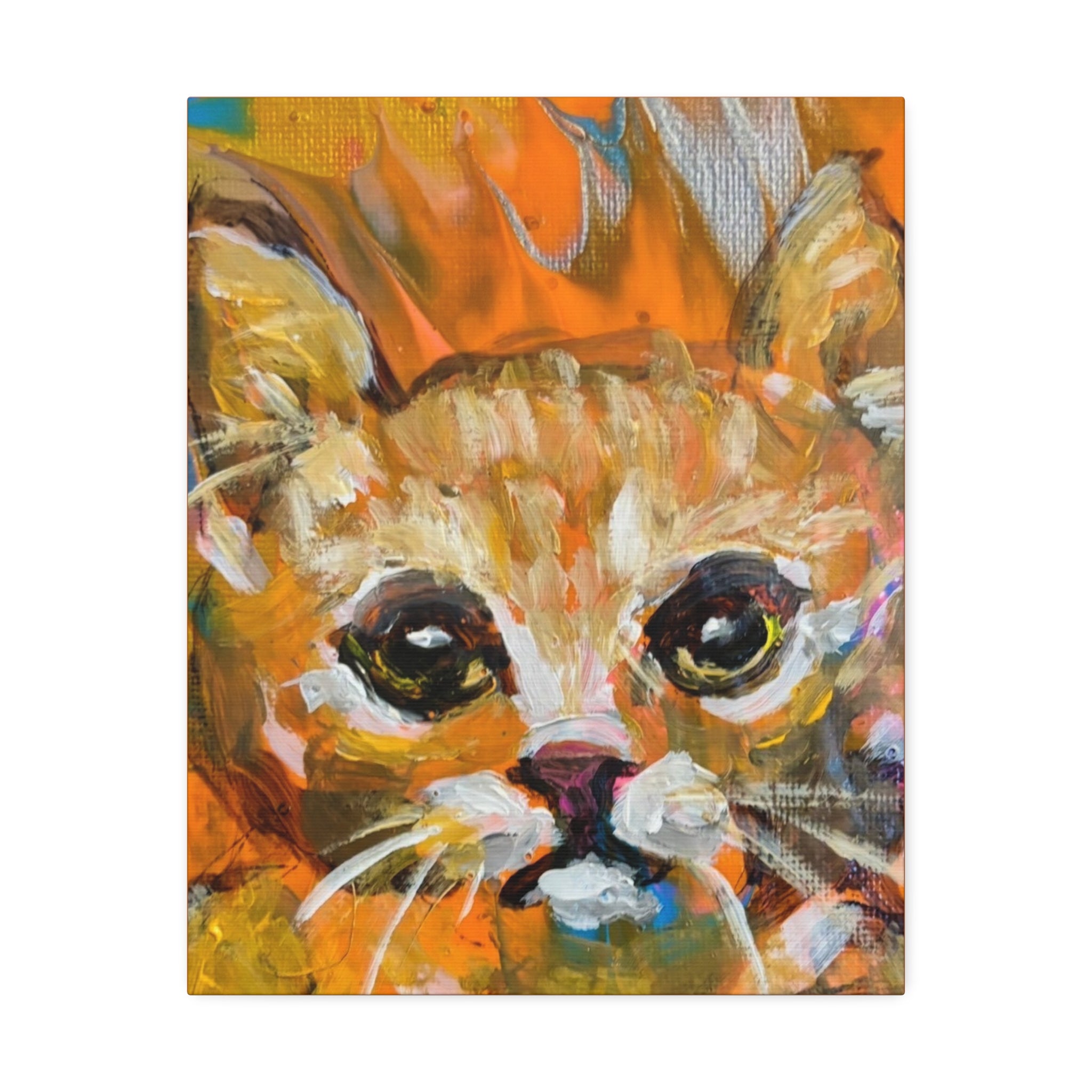 Friendly Cat, Printed Canvas Stretched, 1.5''