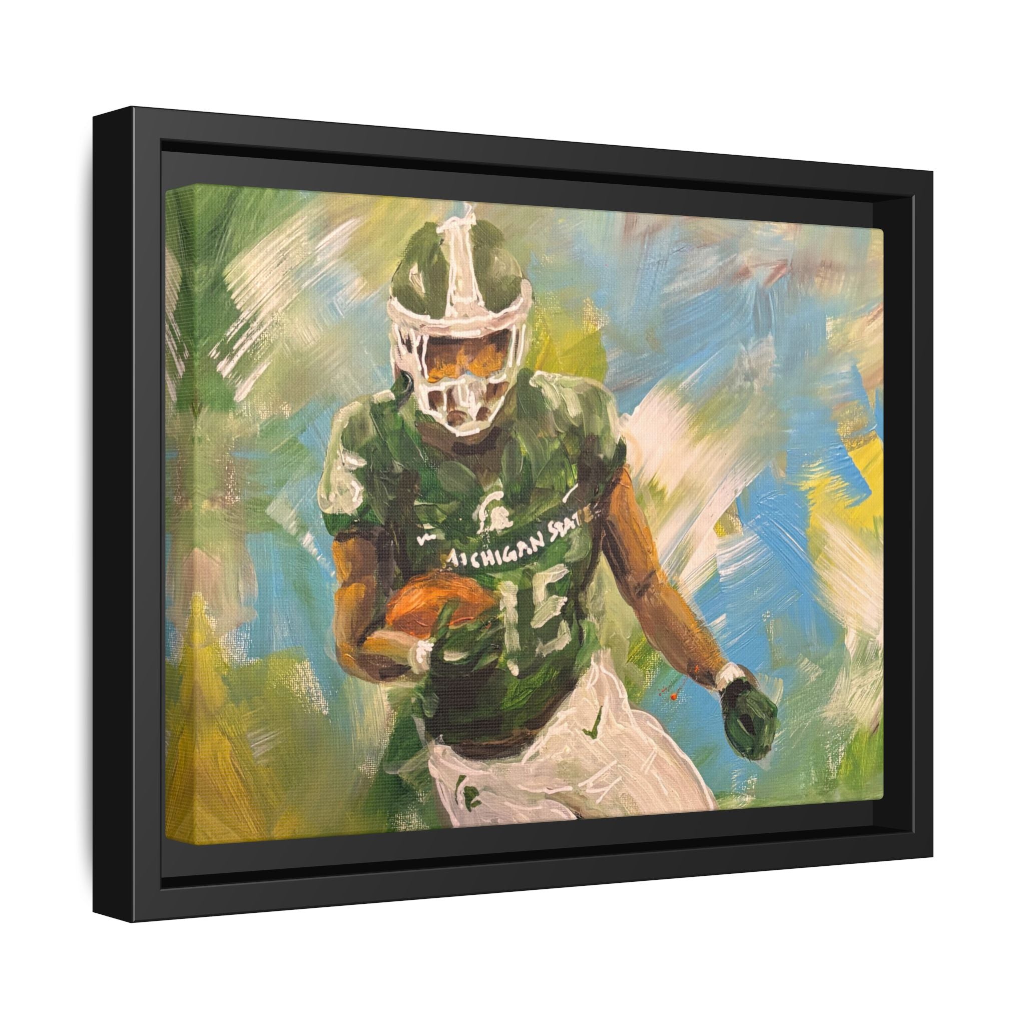 Abstract Football Matte Canvas, Framed (Multi-color)