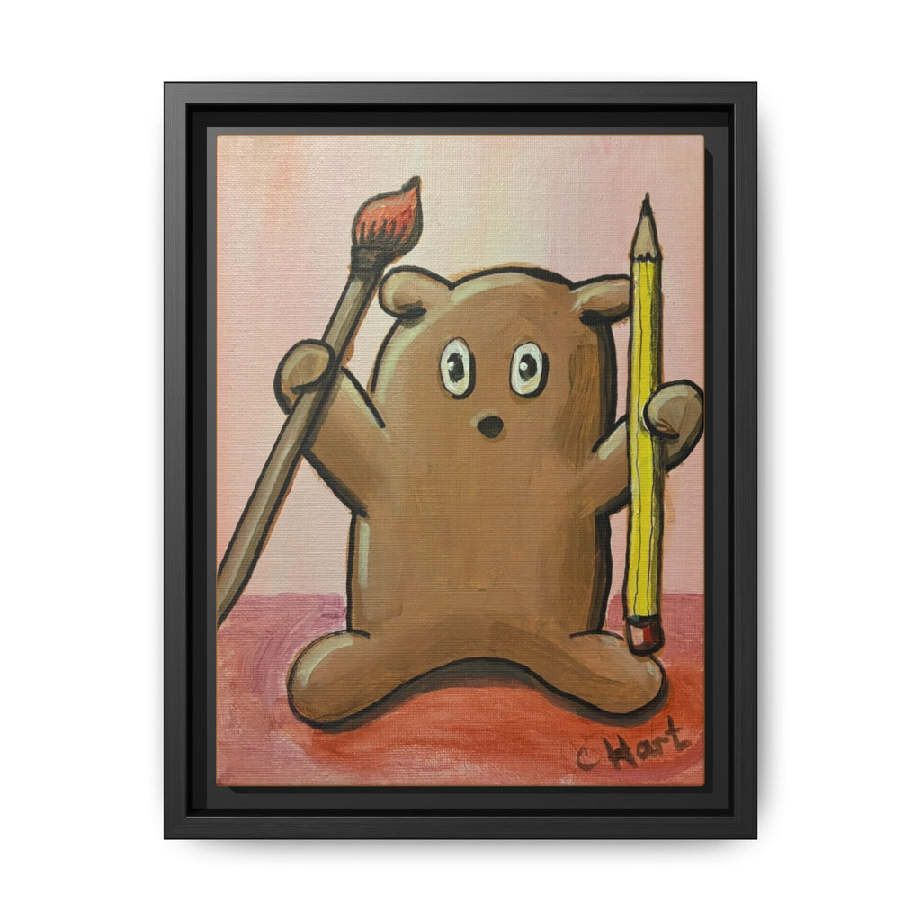 Cute Bear Framed Canvas Art