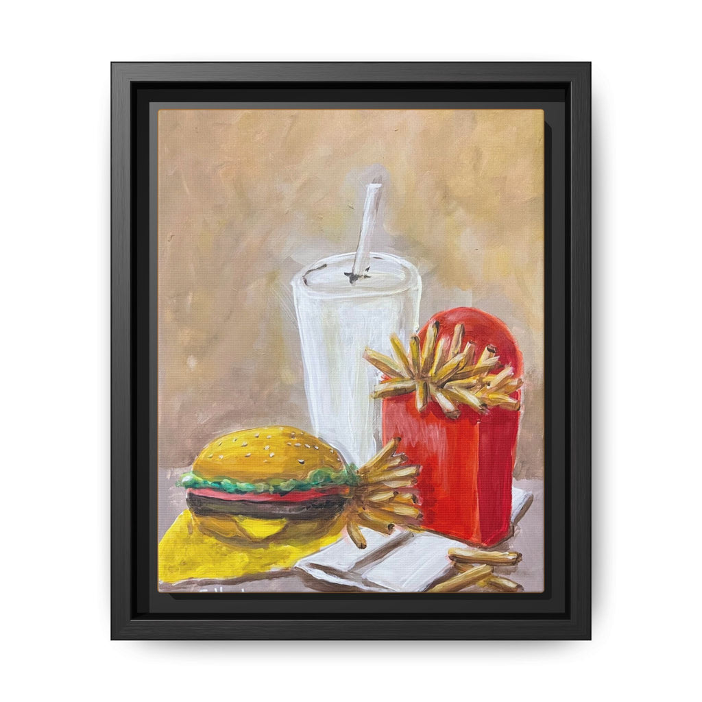 Fast Food Still Life Matte Canvas Framed Wall Art