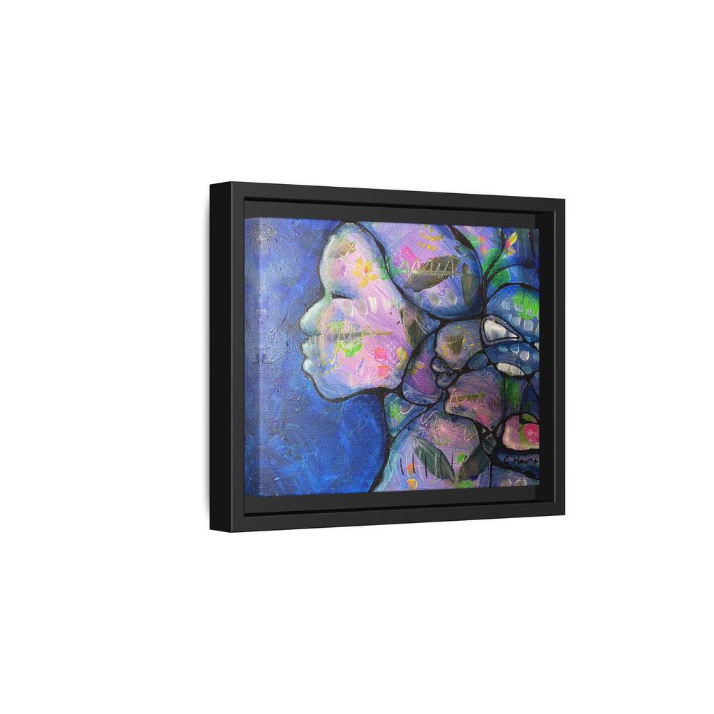 Abstract Woman Framed Matte Canvas Art — Colorful Abstract Profile Portrait