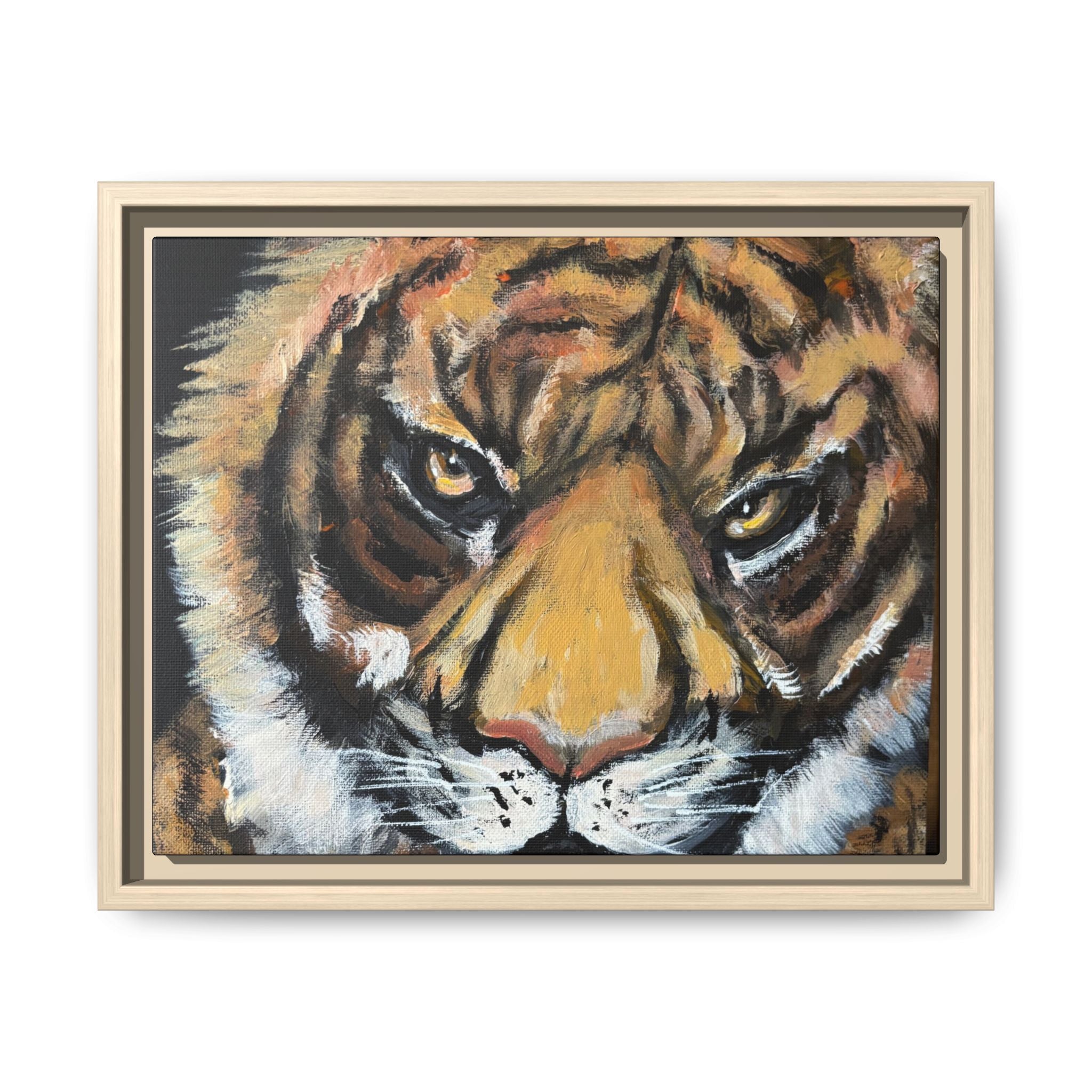 Tiger, Matte Canvas, Framed (Multi-color)