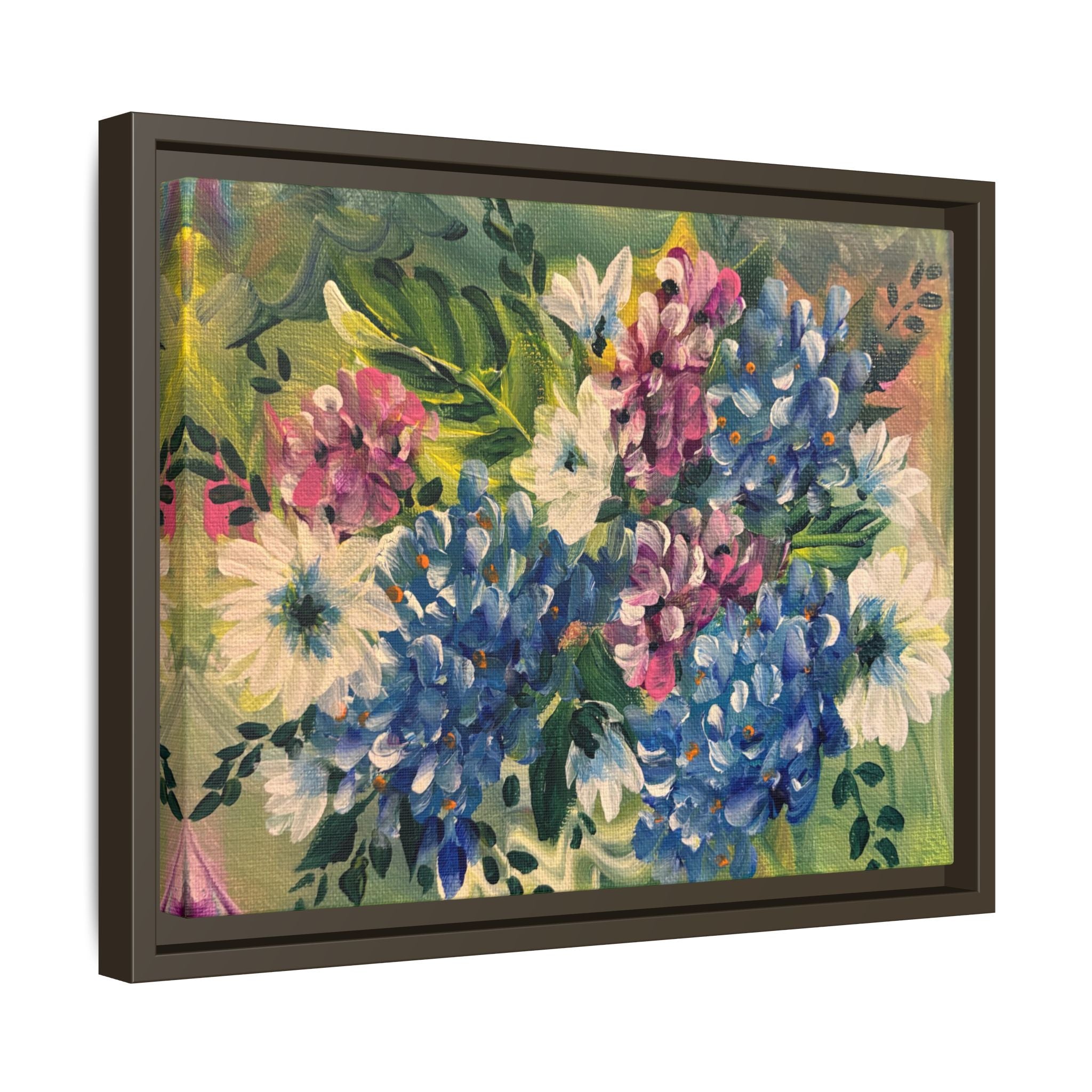 Floral Abstract Matte Canvas, Framed (Multi-color)