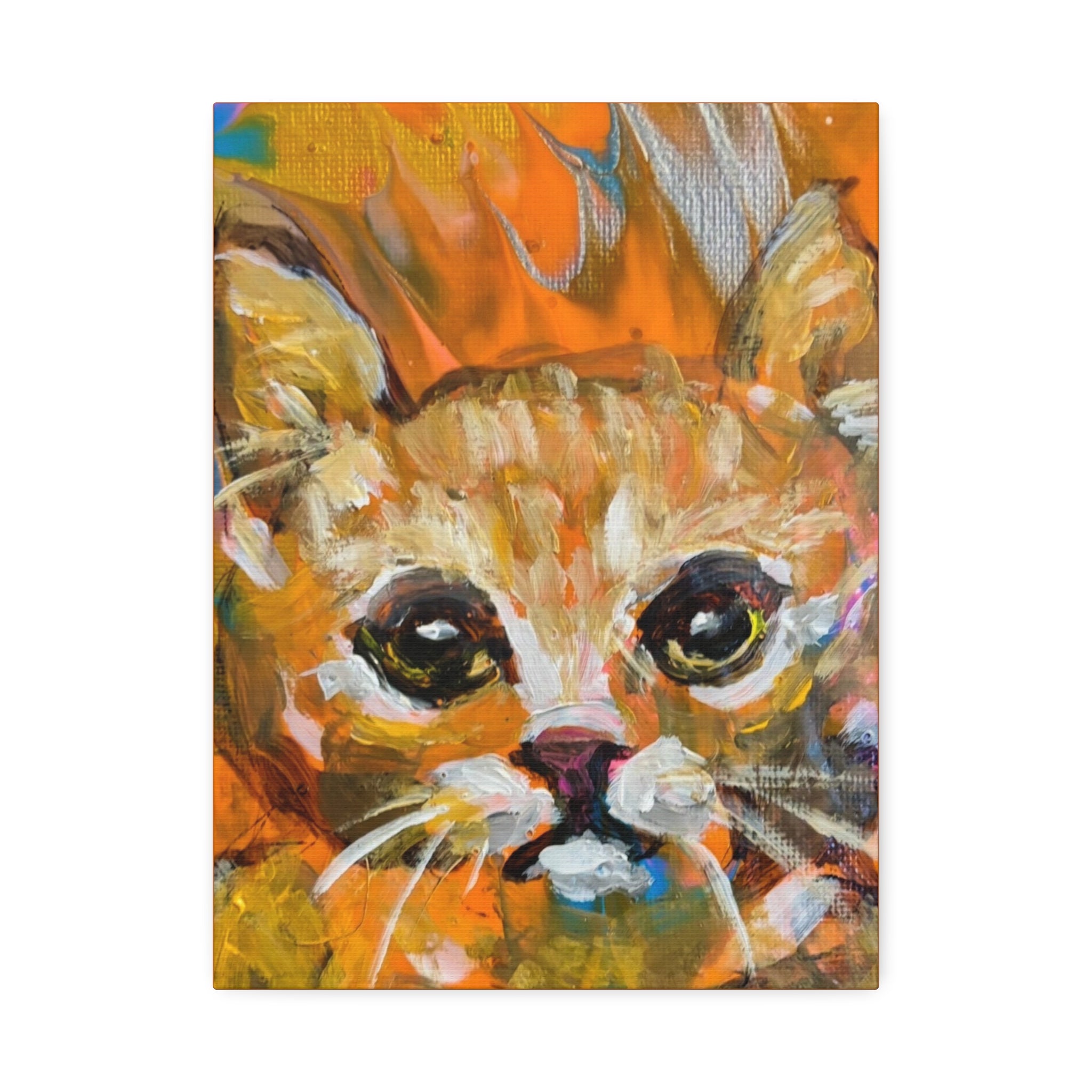 Friendly Cat, Printed Canvas Stretched, 1.5''