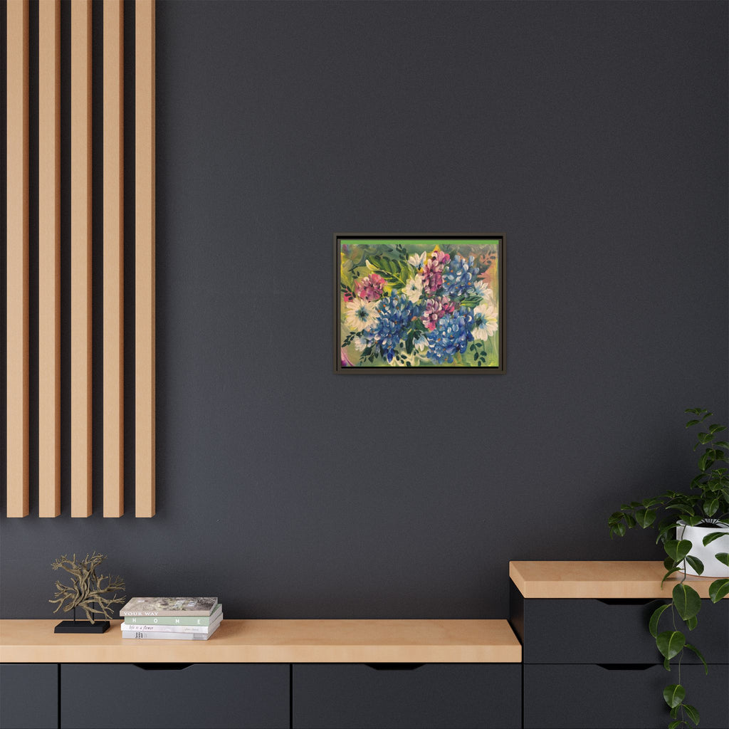 Floral Abstract Matte Canvas, Framed (Multi-color)