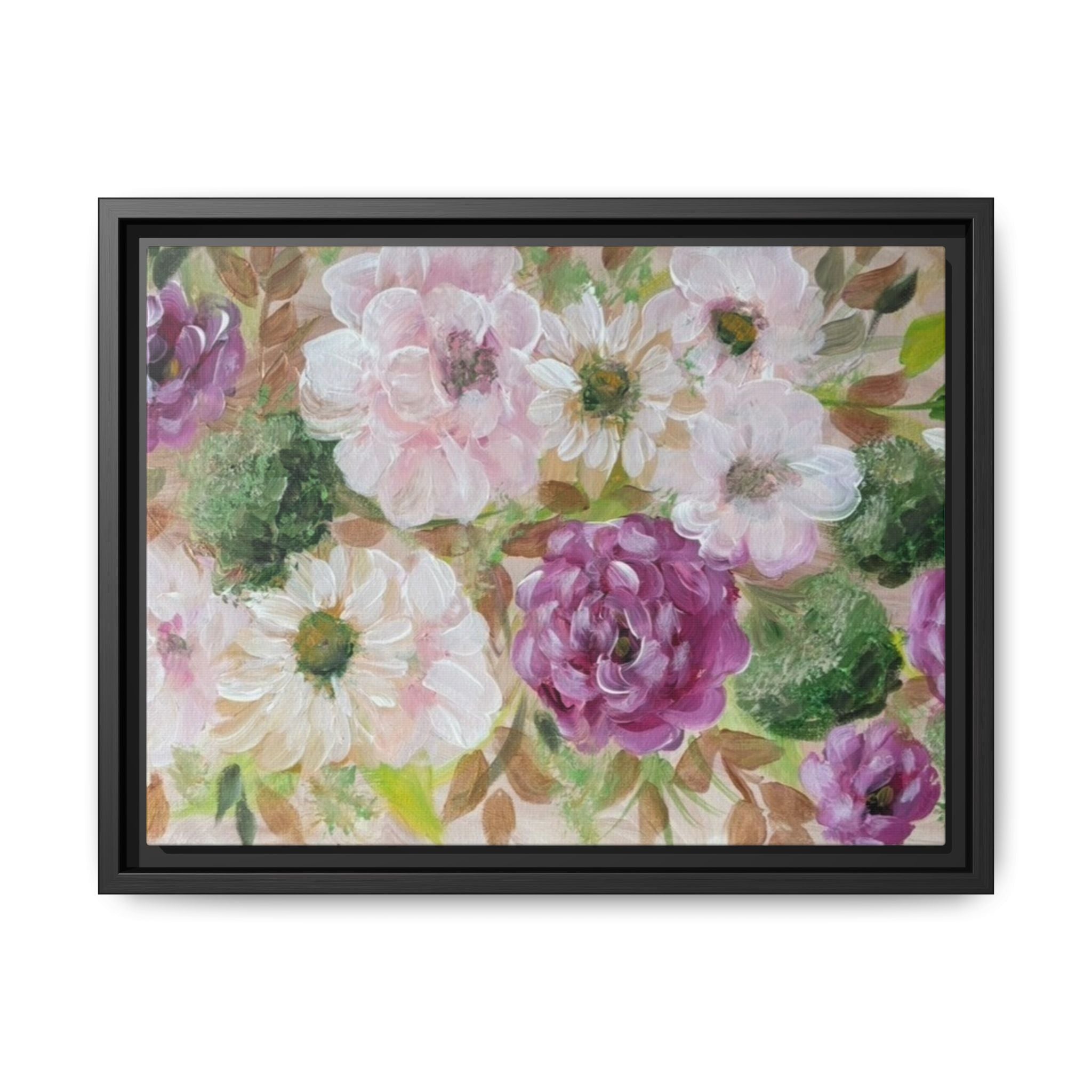 Floral Canvas Print — Pink & Mauve Watercolor Peonies
