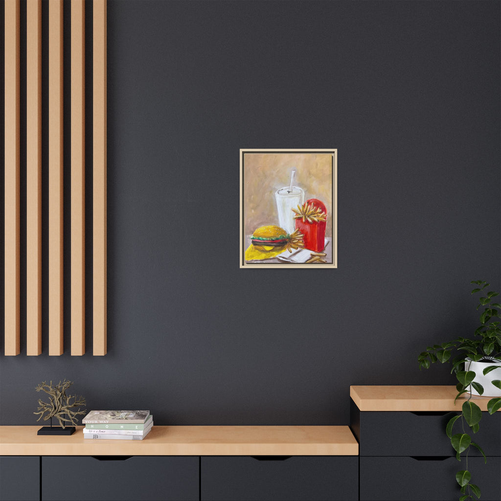 Fast Food Still Life Matte Canvas Framed Wall Art