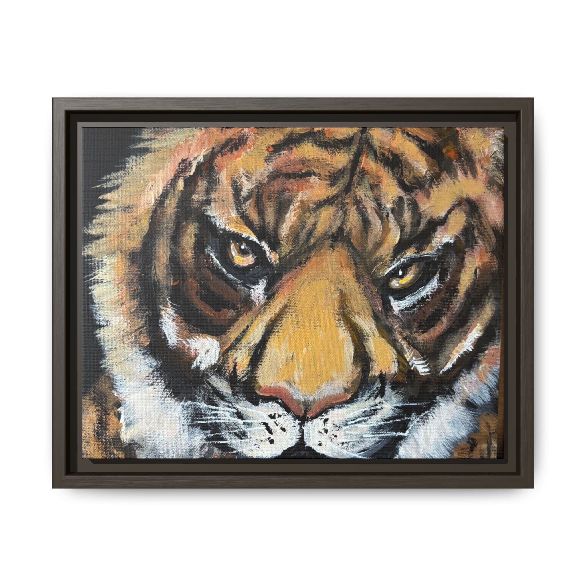 Tiger, Matte Canvas, Framed (Multi-color)