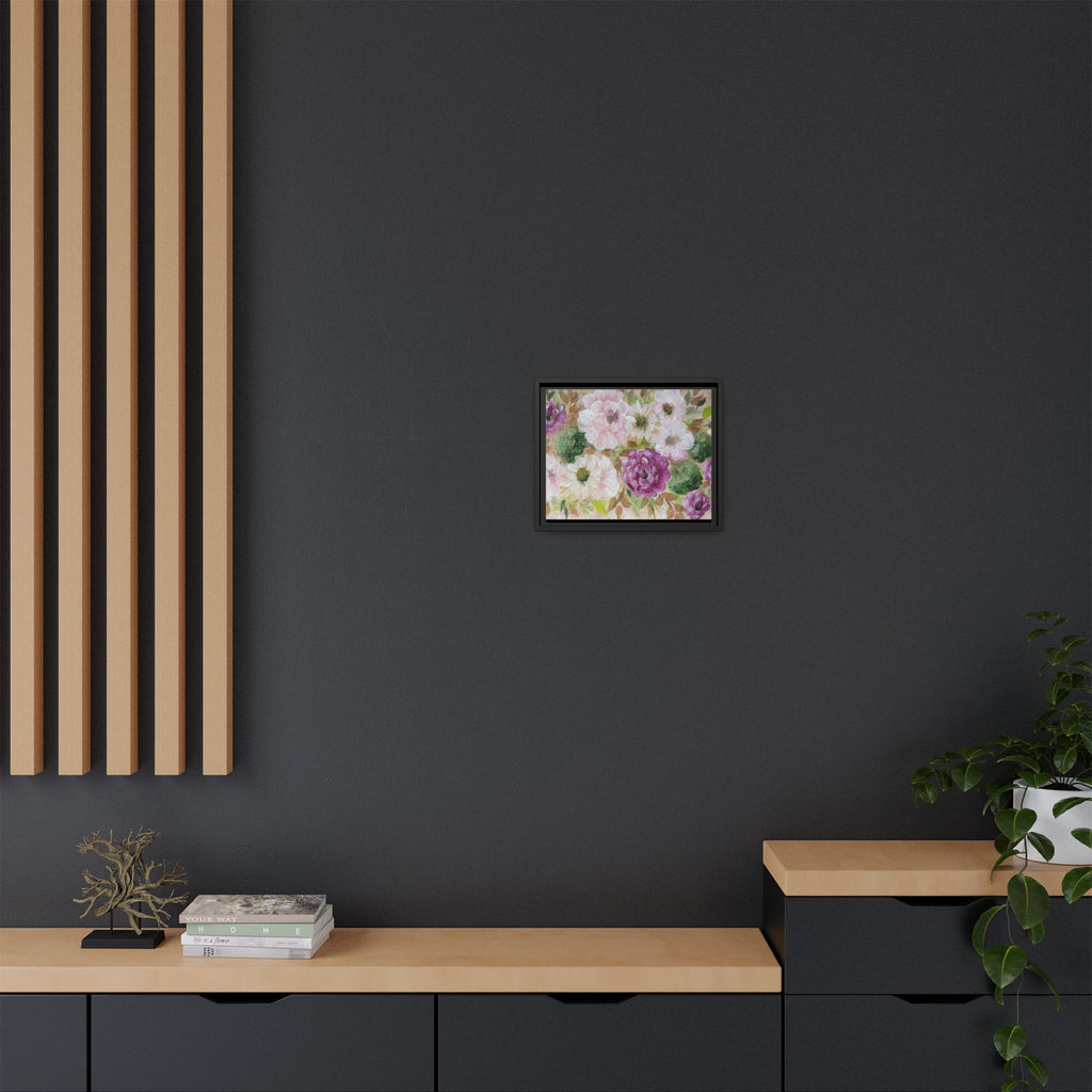 Floral Canvas Print — Pink & Mauve Watercolor Peonies